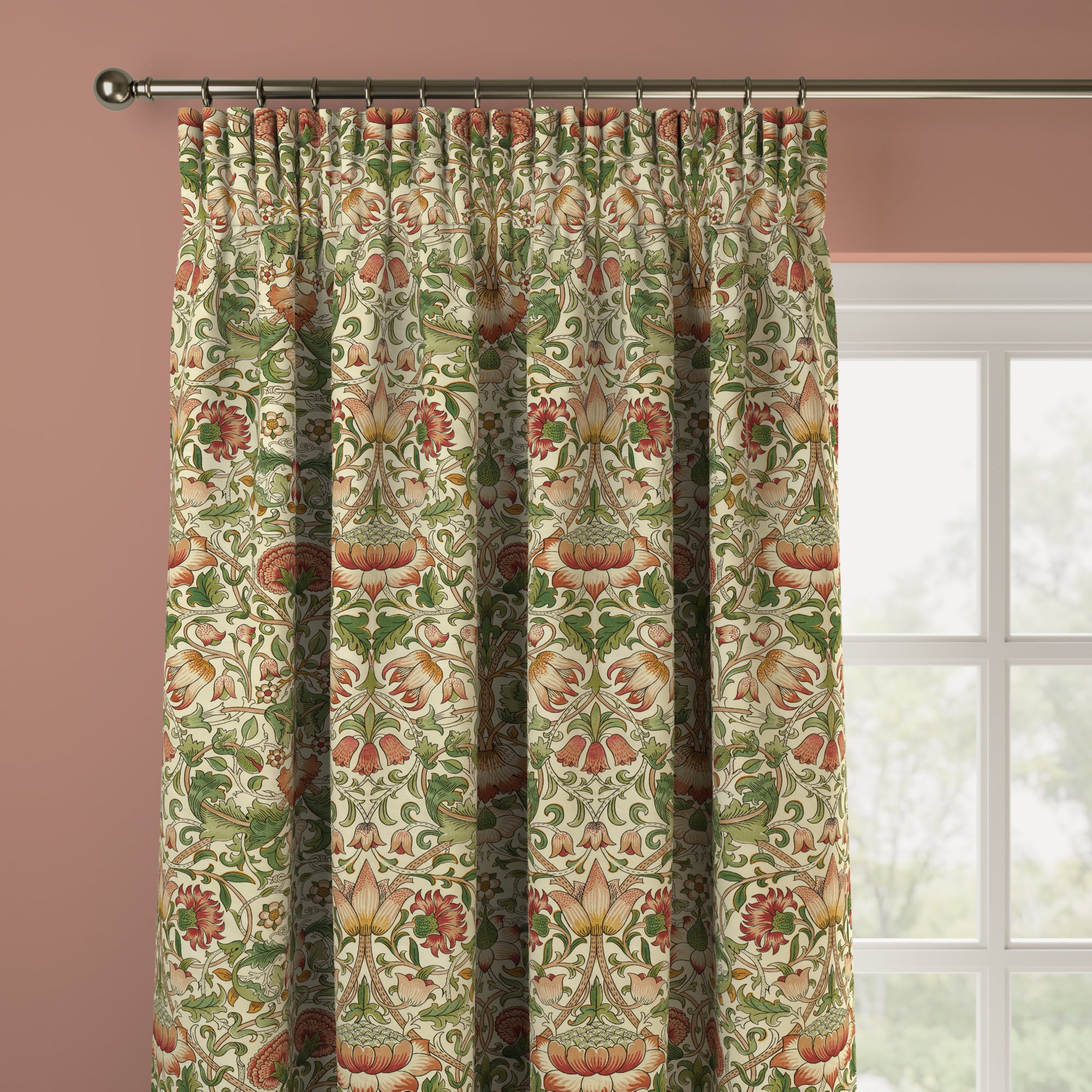 William Morris At Home Lodden Made to Measure Curtains Lodden Strawberry