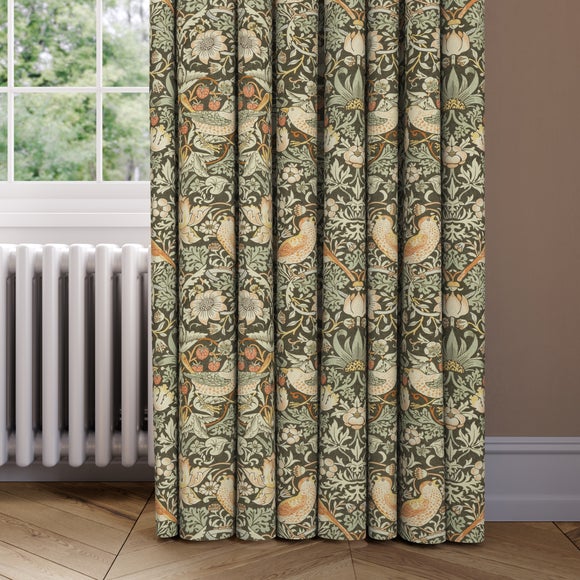 William Morris At Home Strawberry Thief 100% Cotton Made to Measure Curtains Strawberry Thief Clay