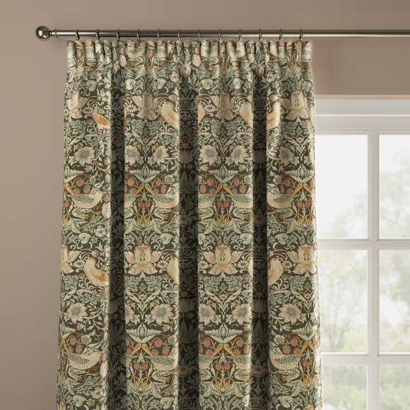 William Morris At Home Strawberry Thief 100% Cotton Made to Measure Curtains Strawberry Thief Clay