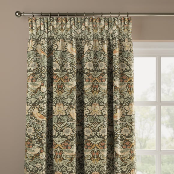 William Morris At Home Strawberry Thief 100% Cotton Made to Measure Curtains Strawberry Thief Clay