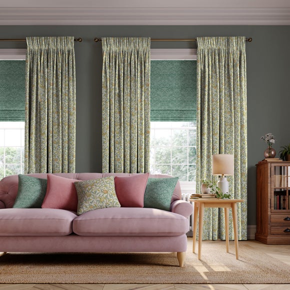 William Morris At Home Bird & Pomegranate Made to Measure Curtains Bird & Pomegranate Aqua