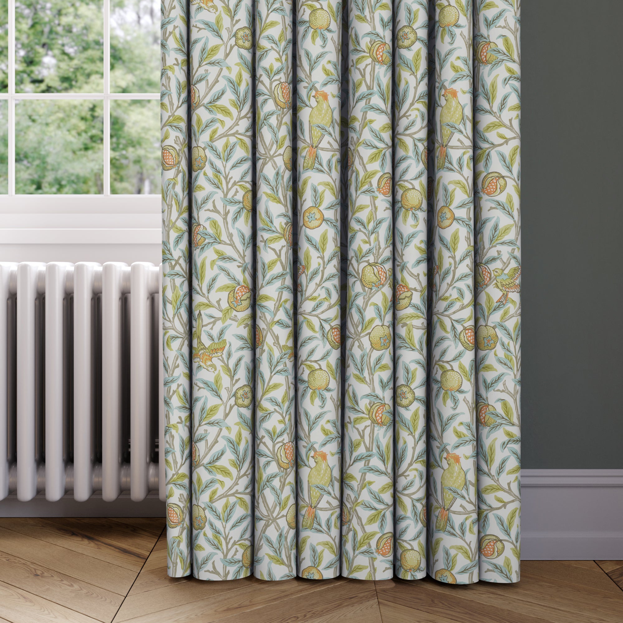 William Morris At Home Bird & Pomegranate Made to Measure Curtains Bird & Pomegranate Aqua
