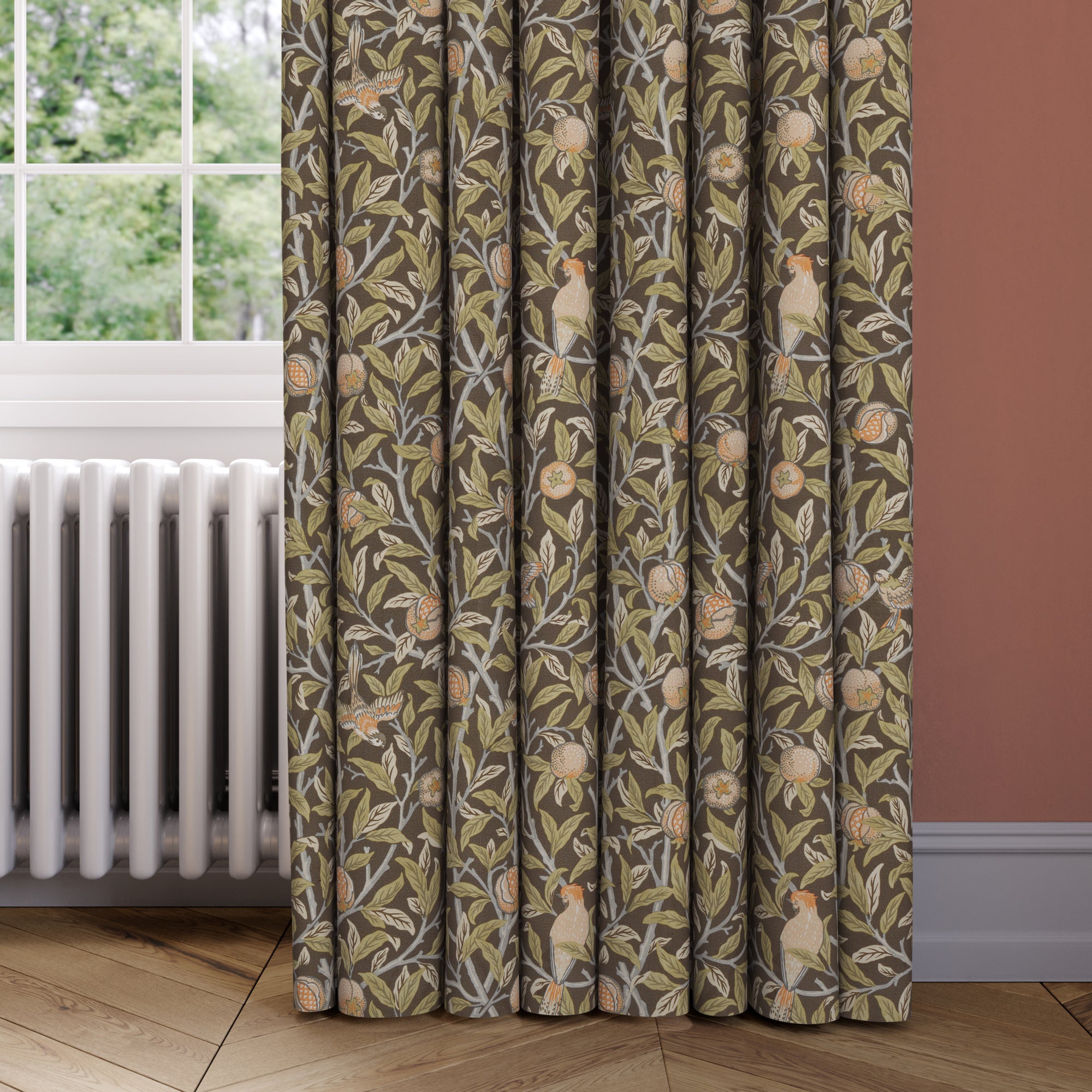 William Morris At Home Bird & Pomegranate Made to Measure Curtains Bird & Pomegranate Espresso