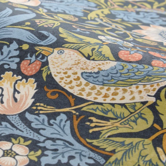 William Morris At Home Strawberry Thief 100% Cotton Made to Measure Curtains Strawberry Thief Midnight