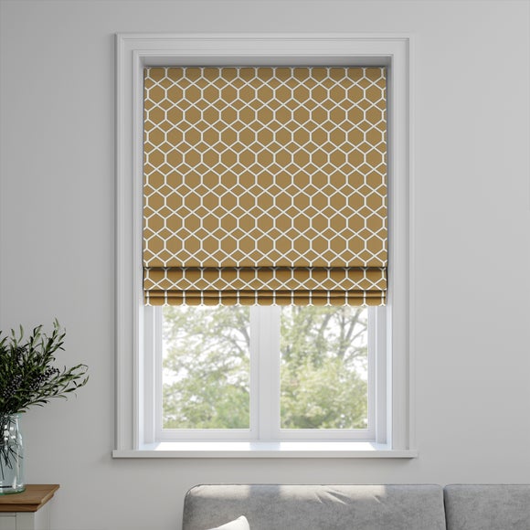 Symmetry Made to Measure Fire Retardant Roman Blind Symmetry Ochre