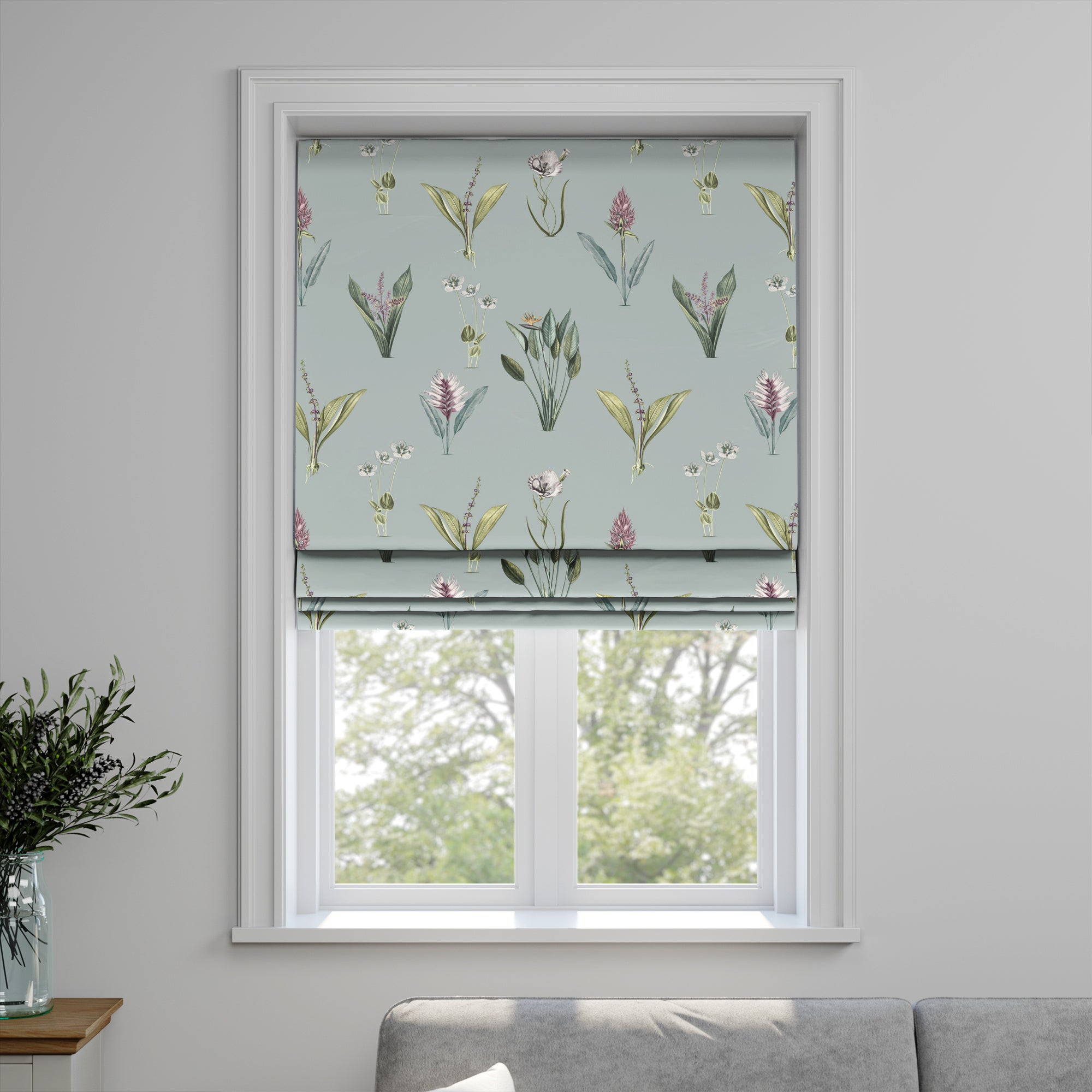 Ava Made to Measure Fire Retardant Roman Blind Ava Chalk Blue