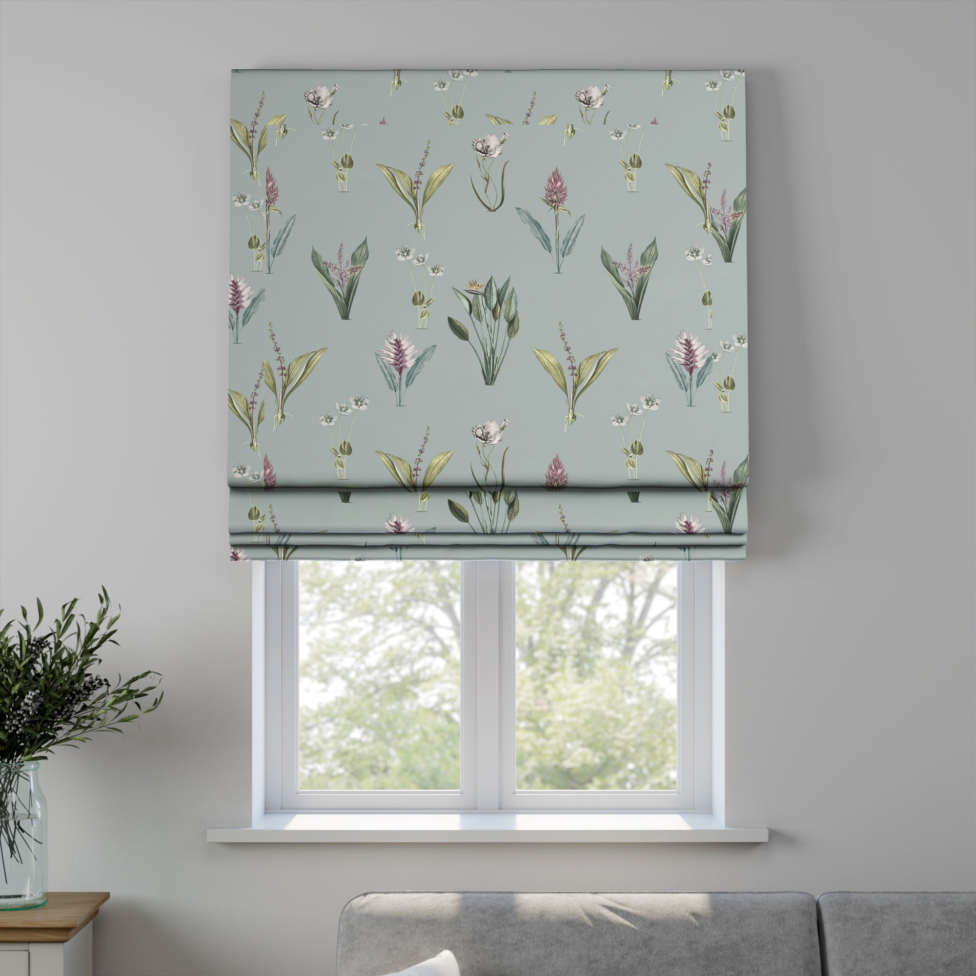 Ava Made to Measure Fire Retardant Roman Blind Ava Chalk Blue