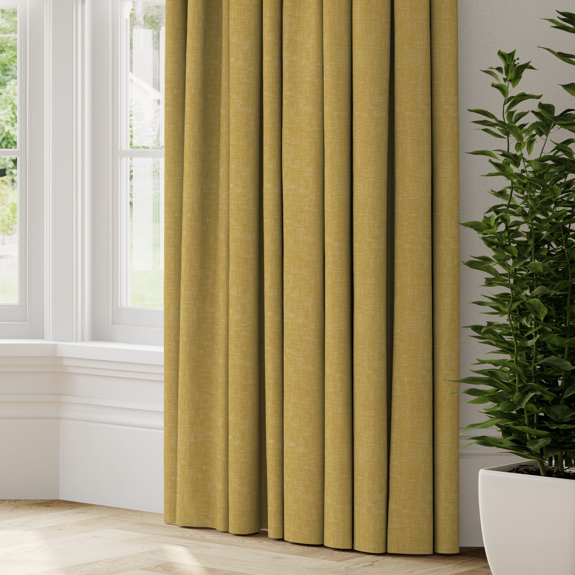 Dusk Made to Measure Fire Retardant Curtains Yellow