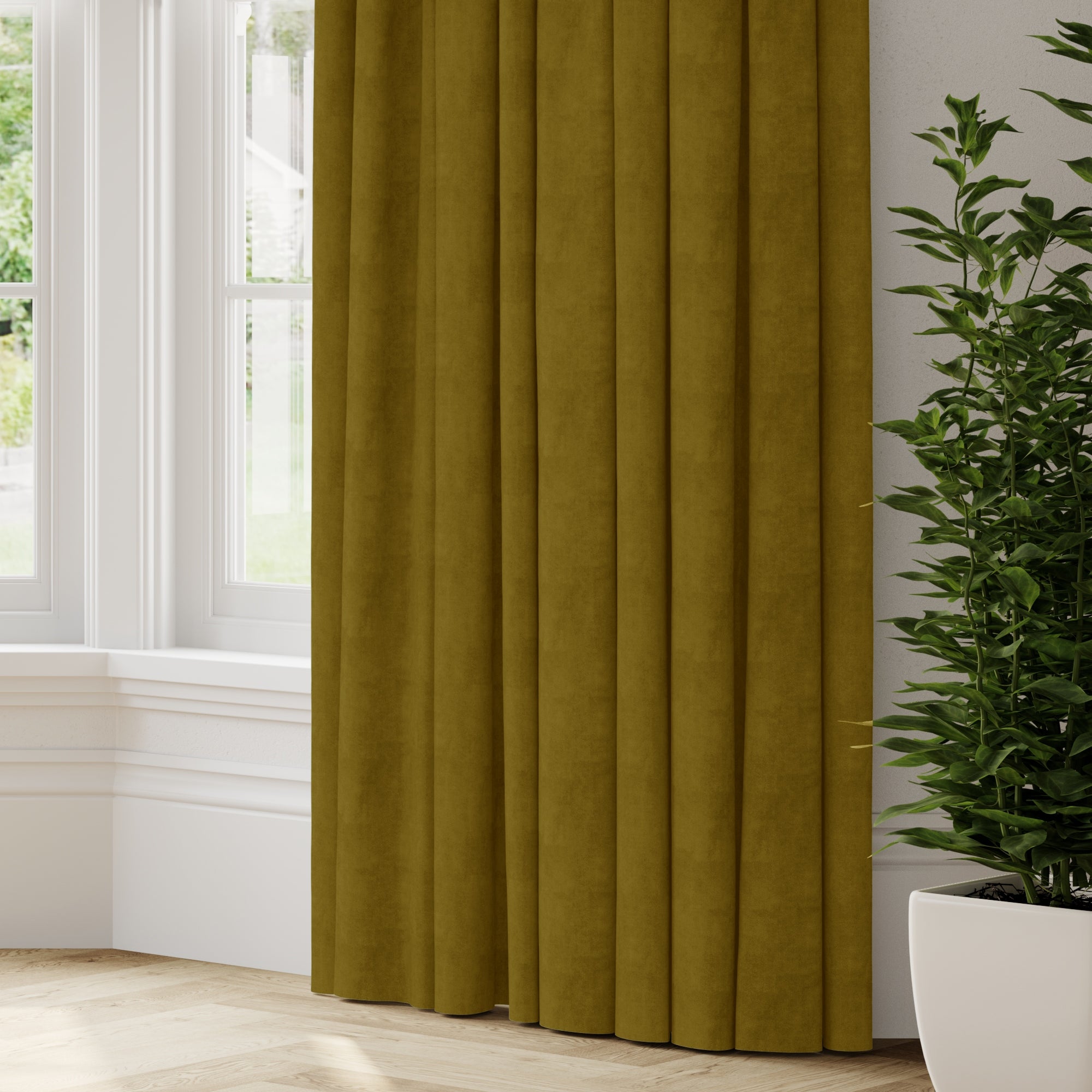 Empire Made to Measure Fire Retardant Curtains Green