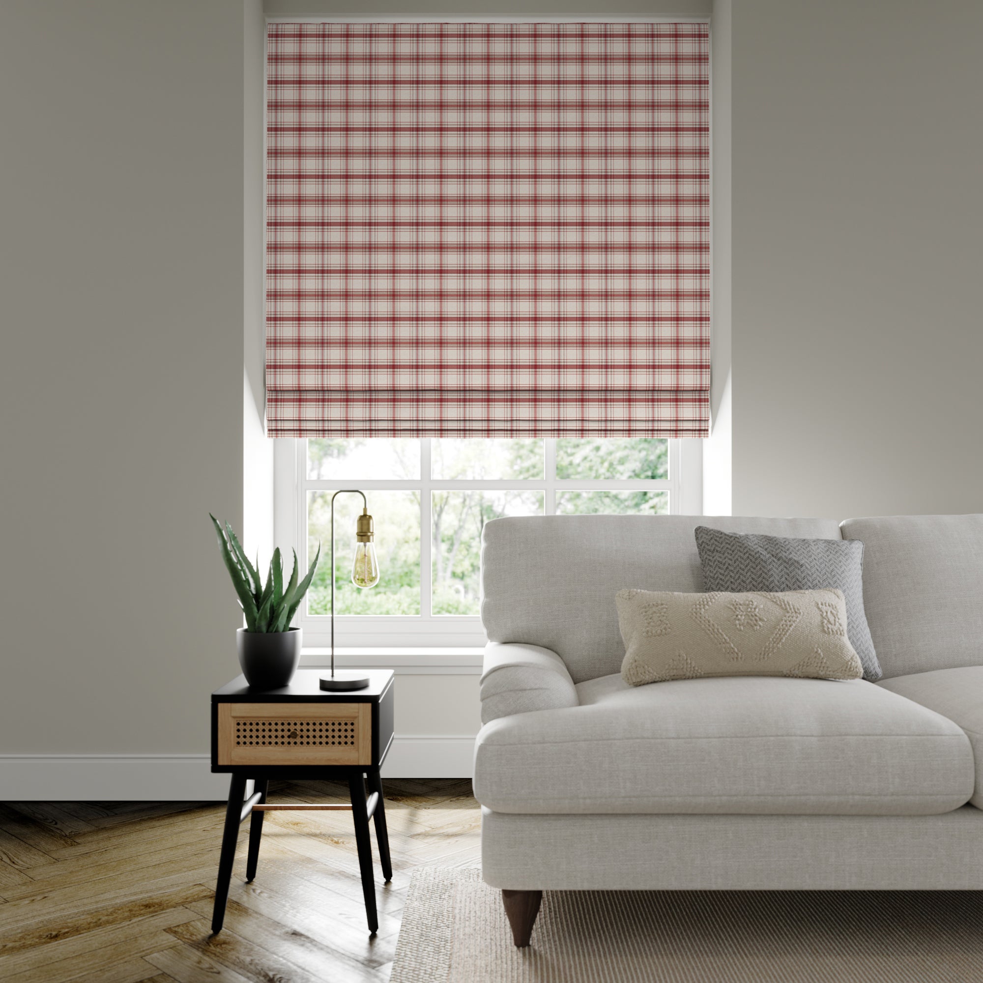 Esk Made to Measure Fire Retardant Roman Blind Red
