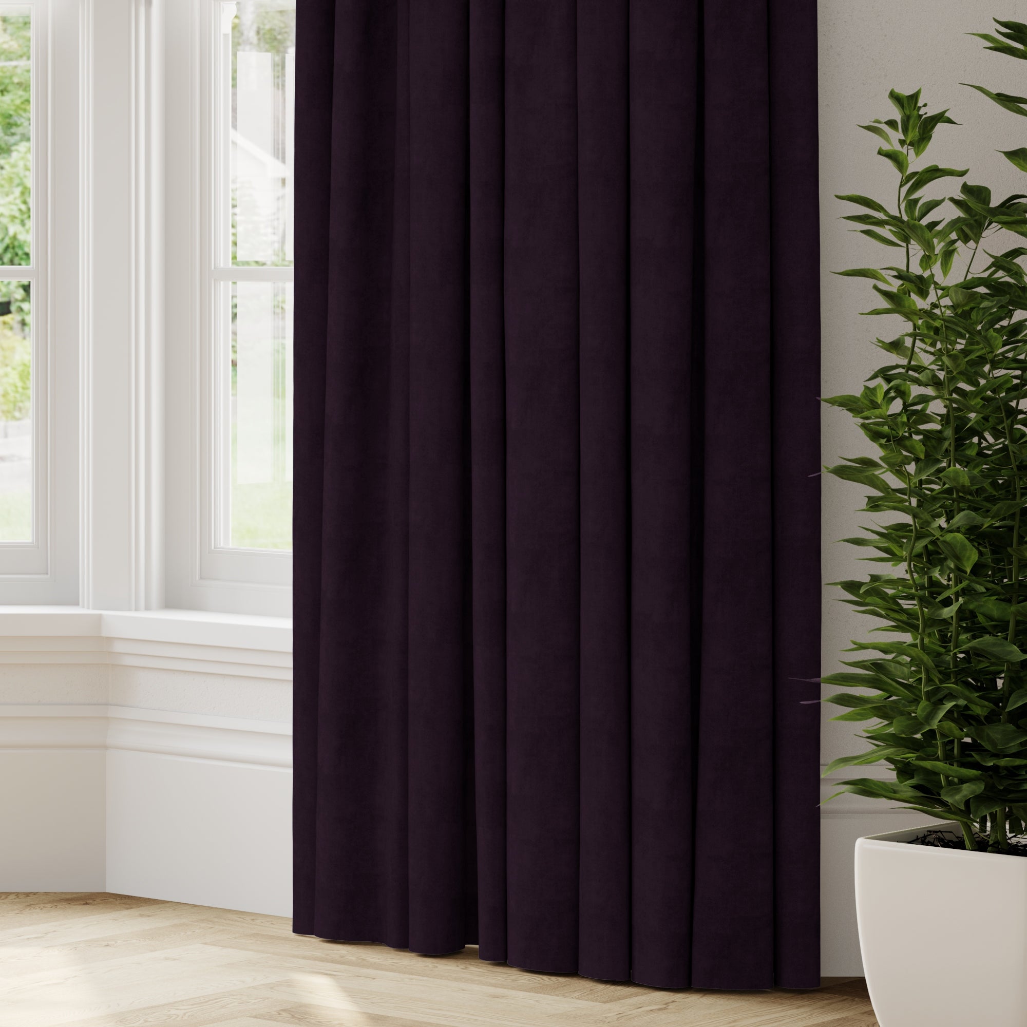 Empire Made to Measure Fire Retardant Curtains Dark Purple