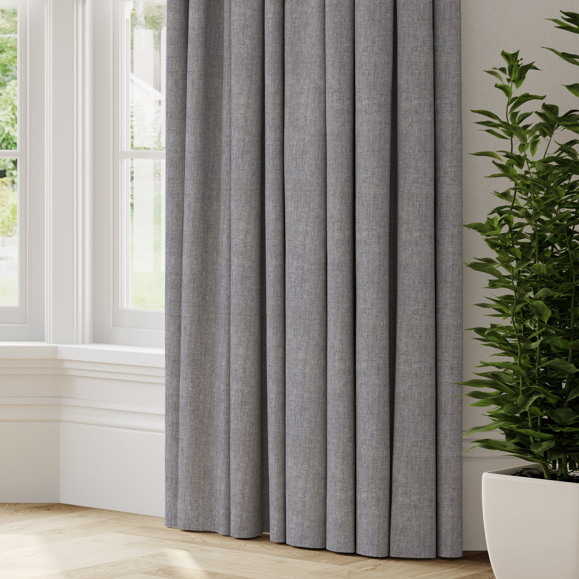 Burnside Made to Measure Fire Retardant Curtains Grey