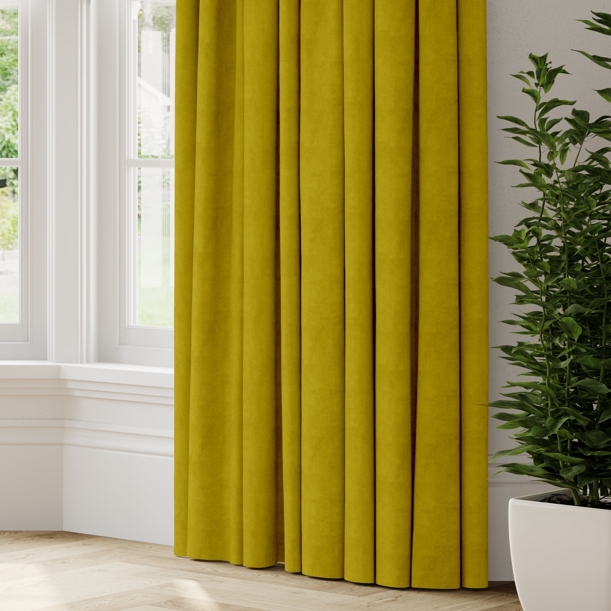 Empire Made to Measure Fire Retardant Curtains Yellow