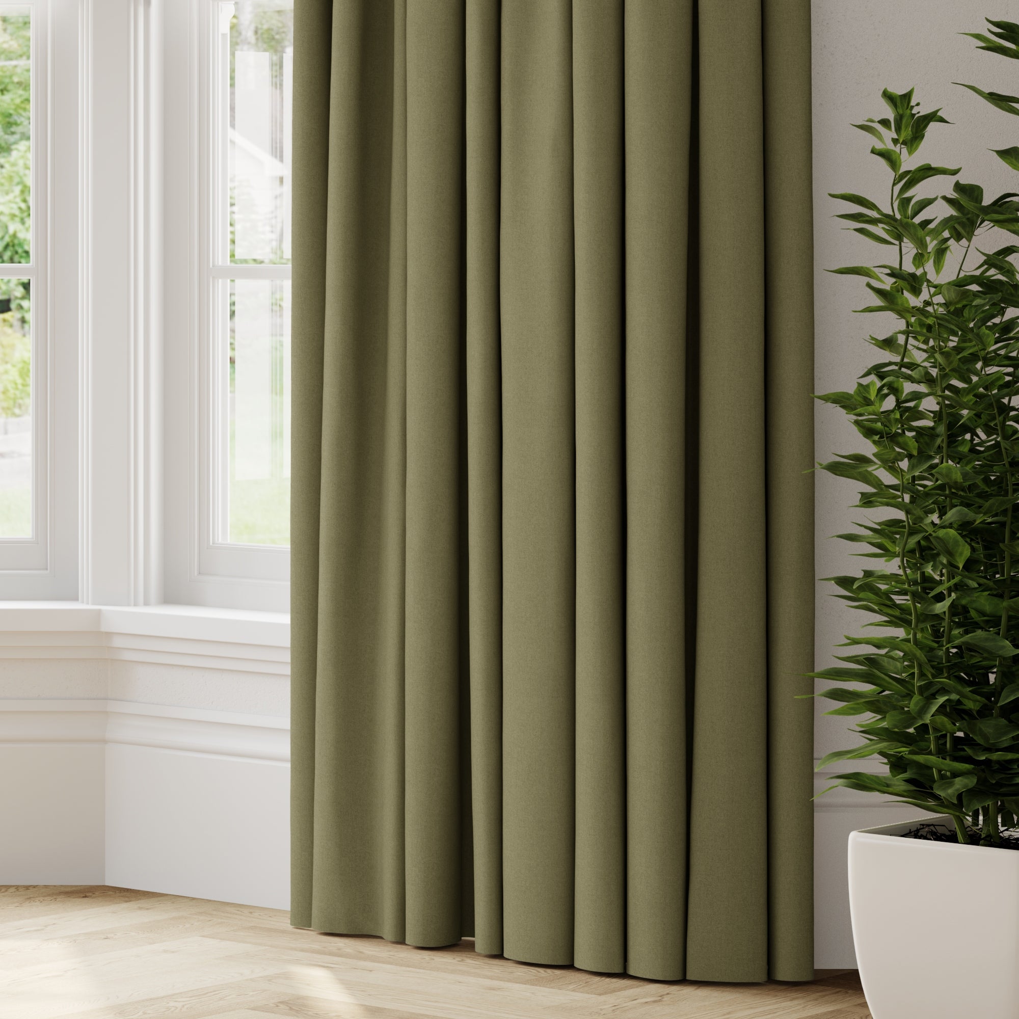 Savanna Made to Measure Fire Retardant Curtains Green