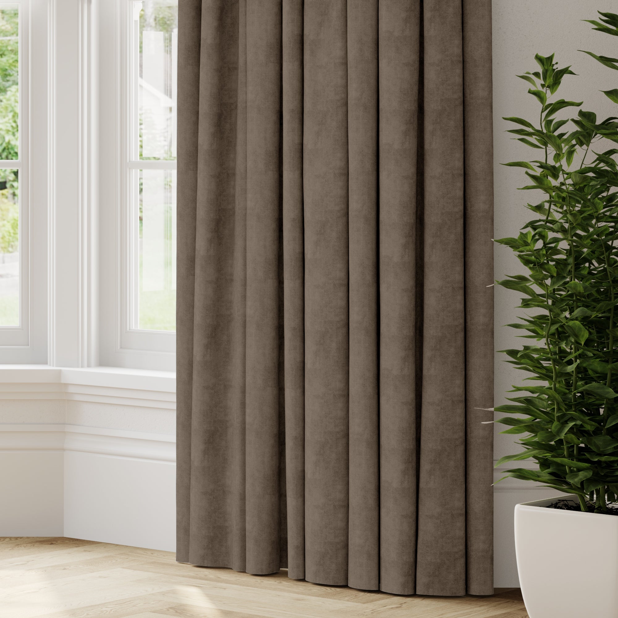 Empire Made to Measure Fire Retardant Curtains Brown