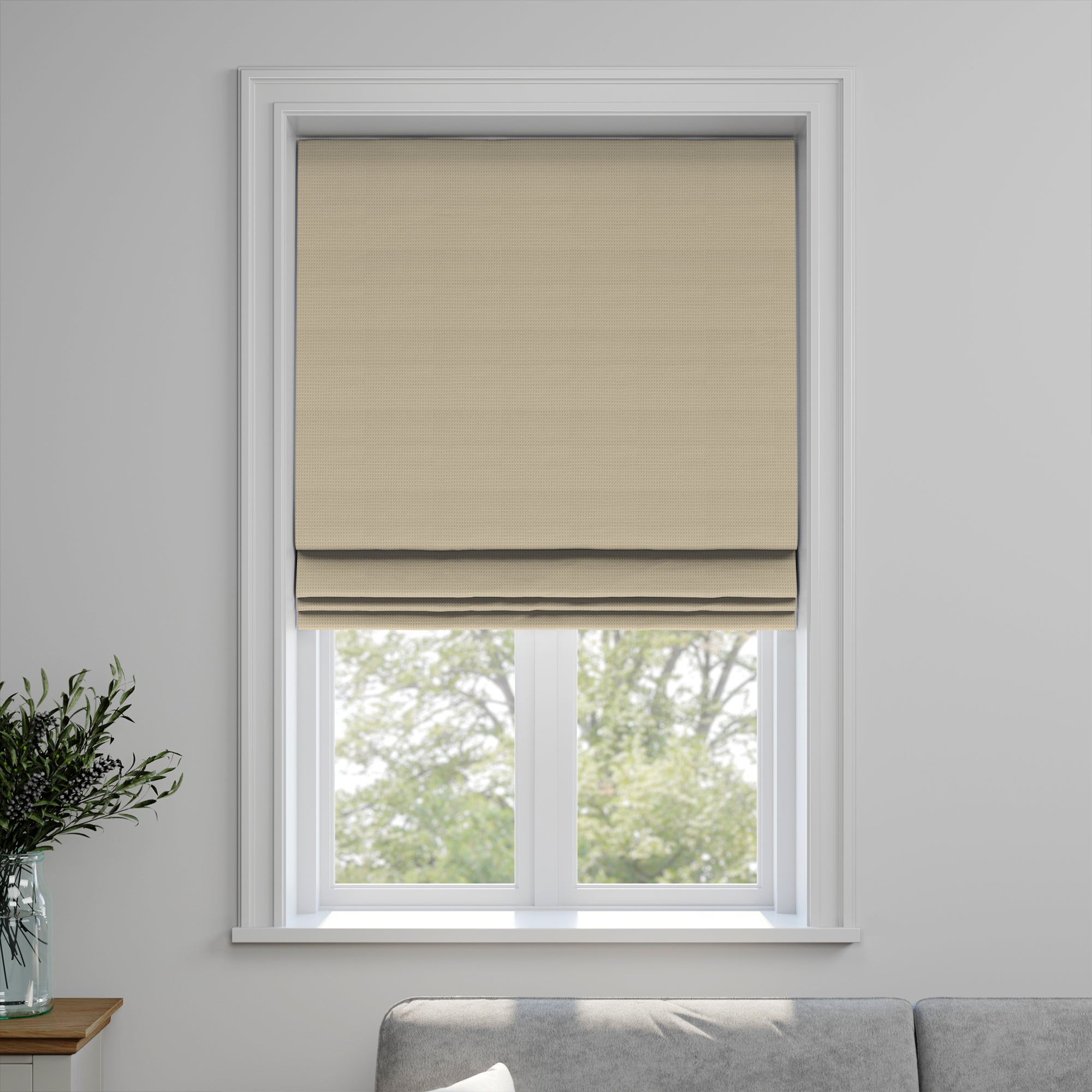 Waffle Made to Measure Roman Blind Waffle Natural