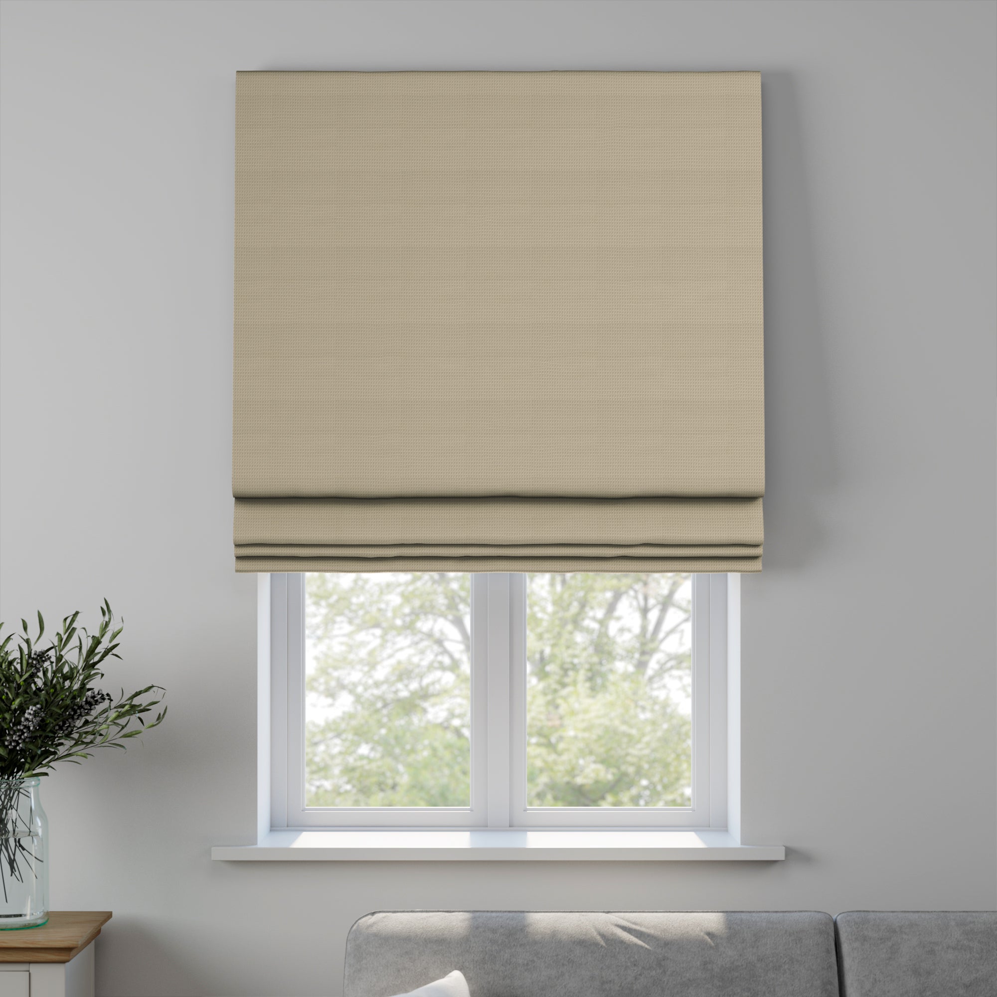 Waffle Made to Measure Roman Blind Waffle Natural