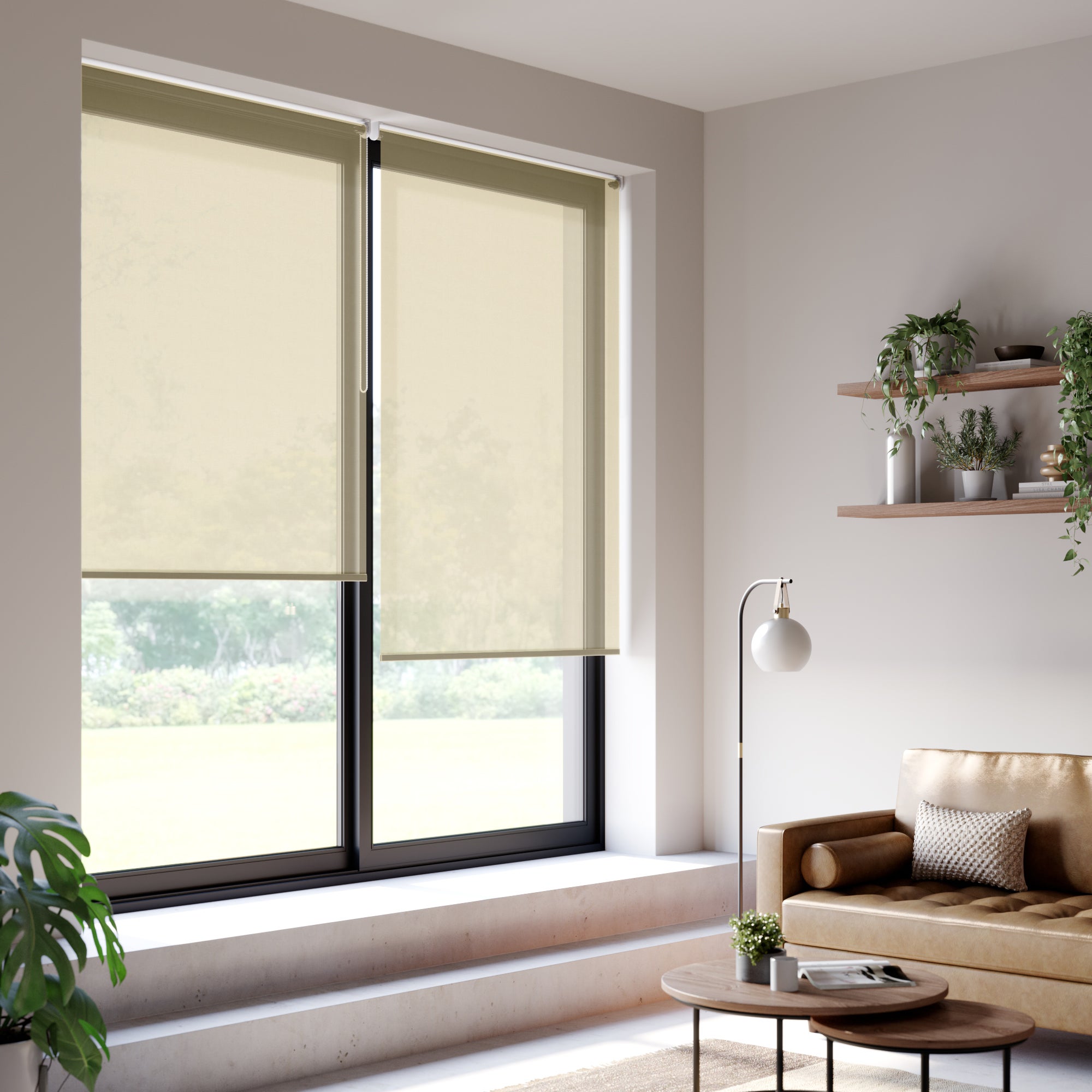 Voile Flame Retardant Sheer Made to Measure Roller Blind Voile Cream