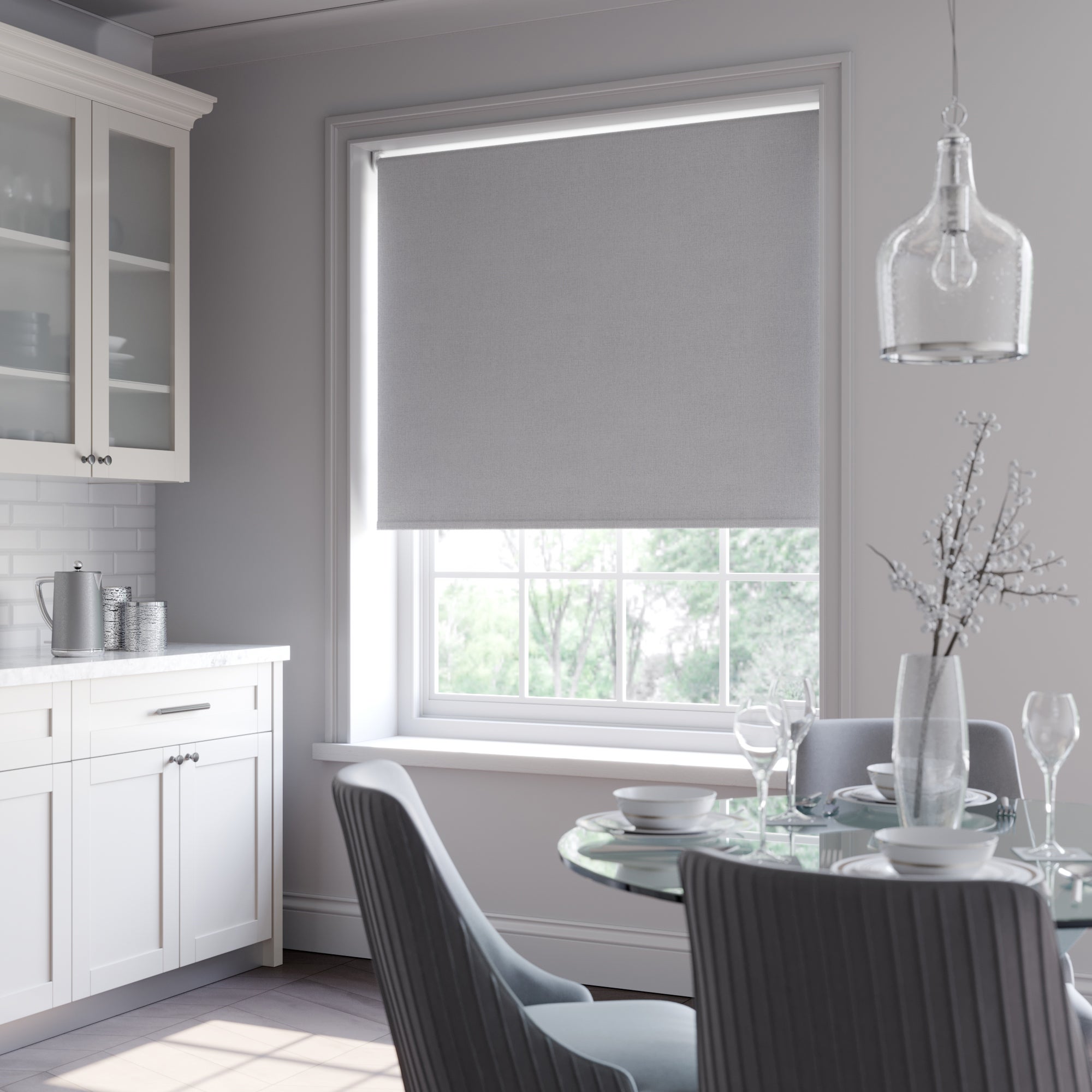 Quinton Blackout Made to Measure Roller Blind Quinton Steel Grey