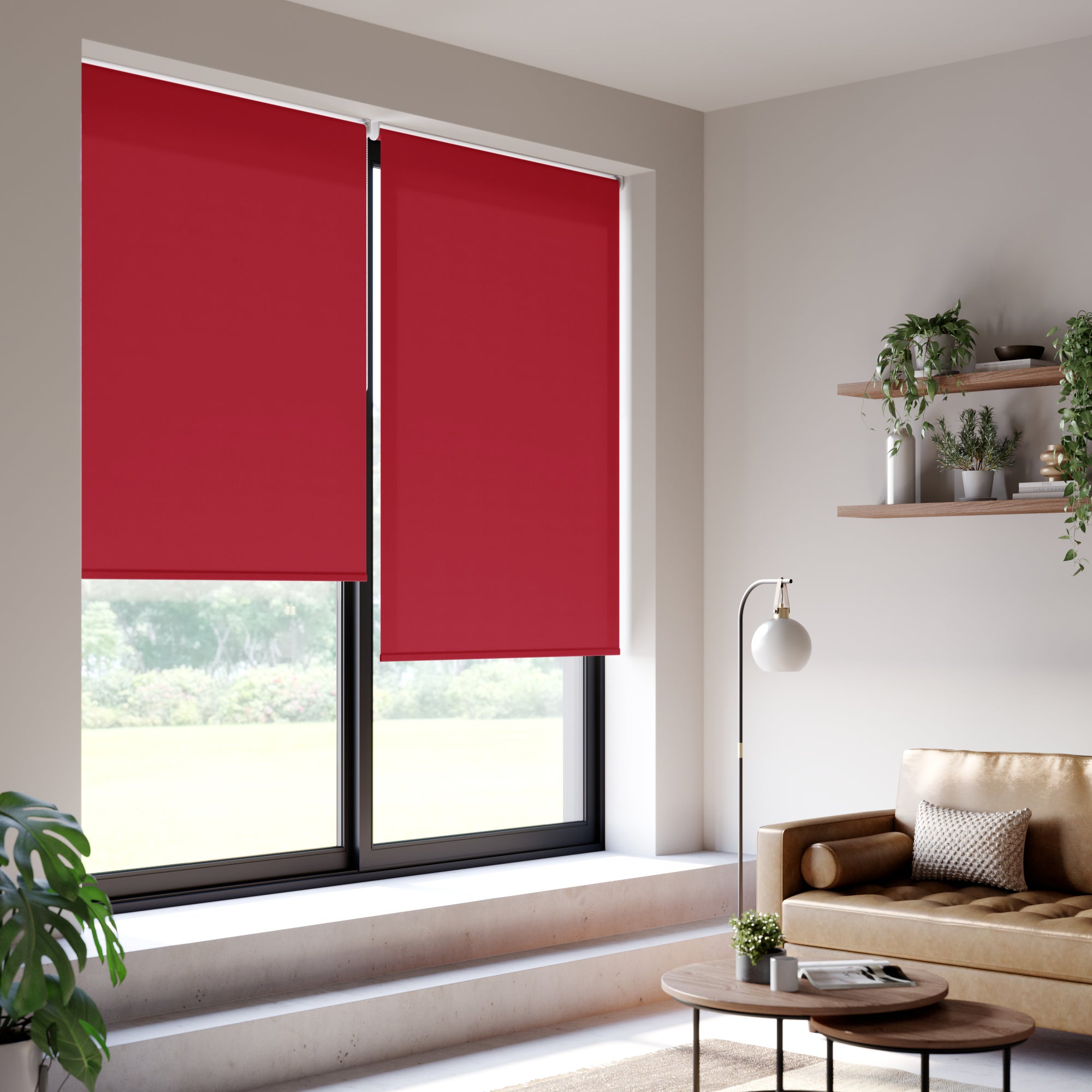 Iona Daylight Made to Measure Flame Retardant Roller Blind Iona Scarlet