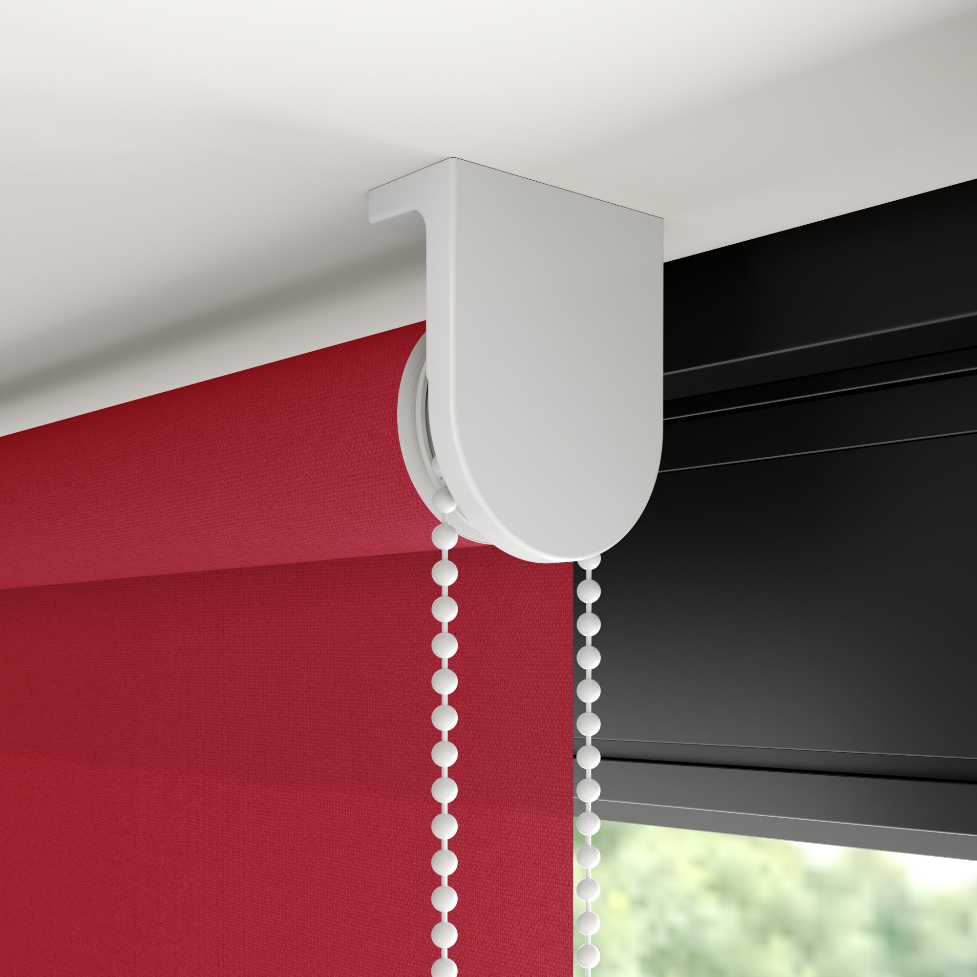 Iona Daylight Made to Measure Flame Retardant Roller Blind Iona Scarlet
