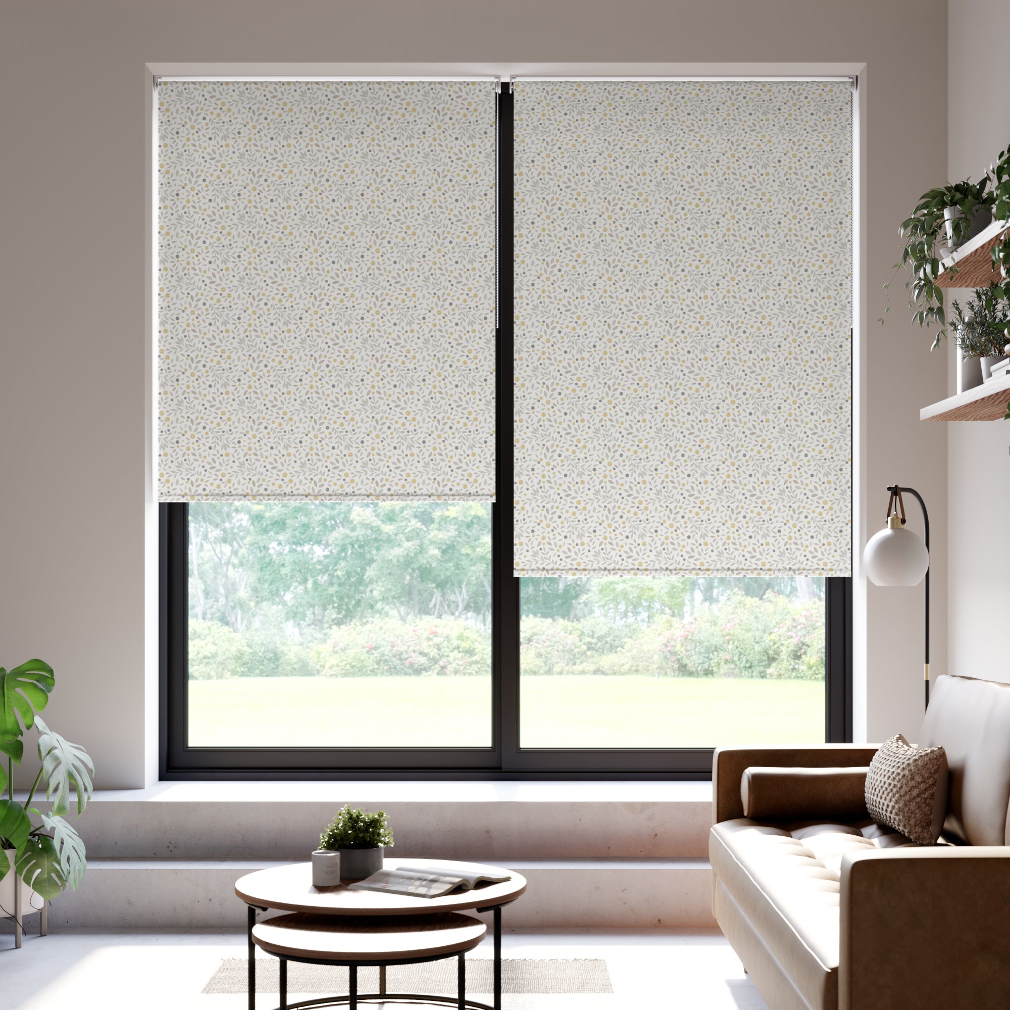 Cotton Flower Daylight Made to Measure Flame Retardant Roller Blind