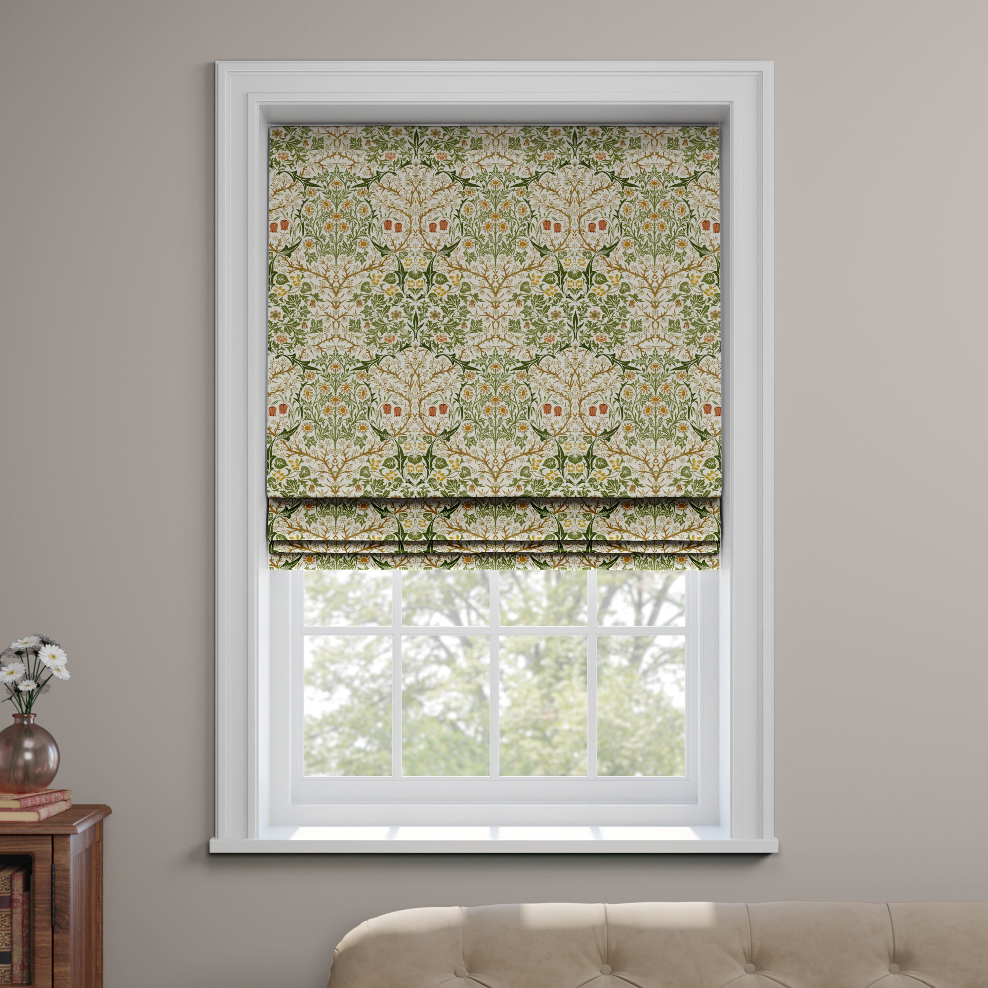 William Morris At Home Blackthorn Made to Measure Roman Blinds Blackthorn Aloe