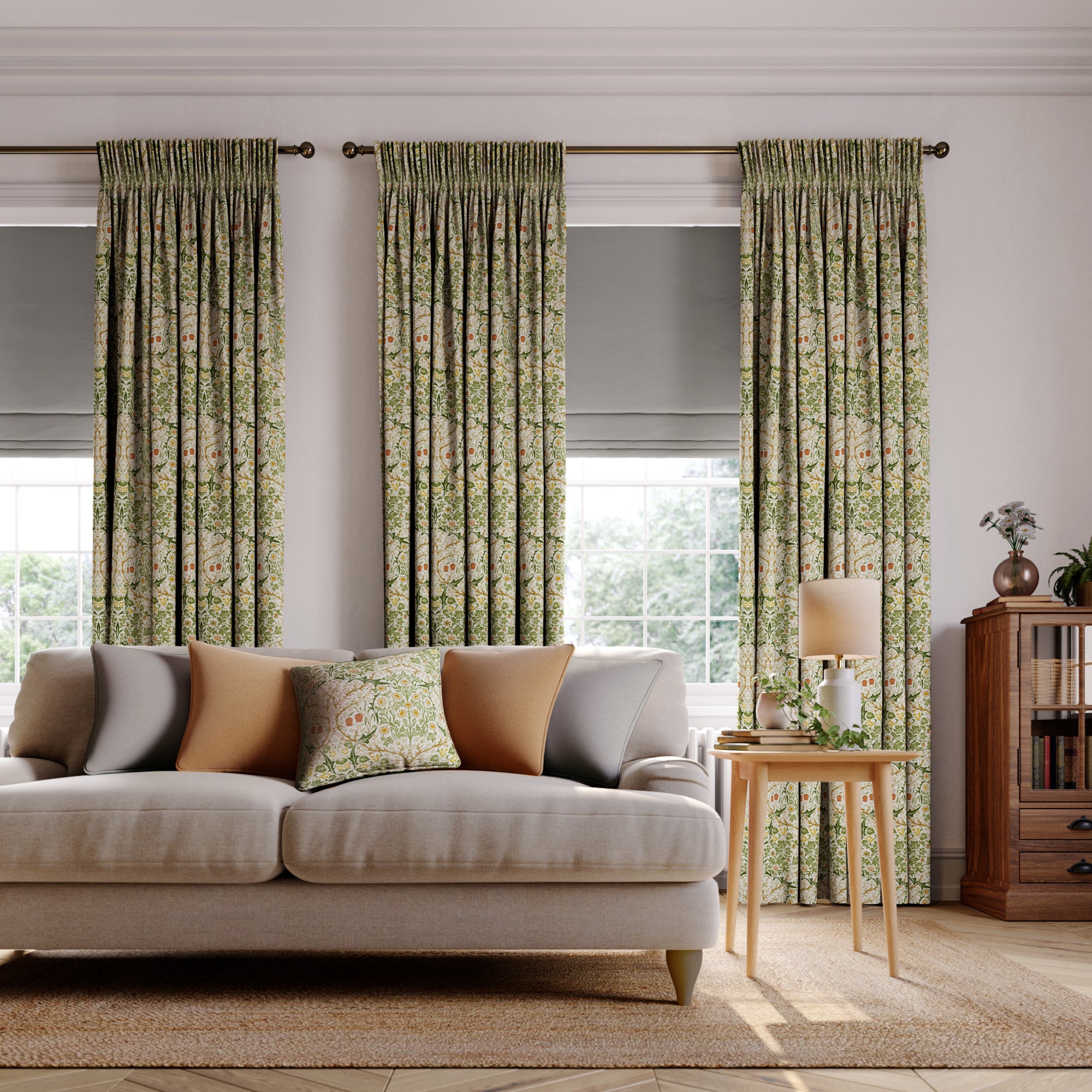 William Morris At Home Blackthorn Made to Measure Curtains Blackthorn Aloe