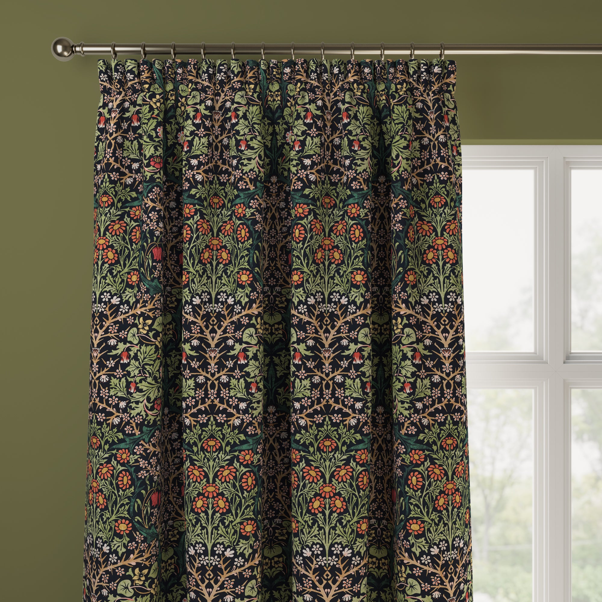 William Morris At Home Blackthorn Velvet Made to Measure Curtains Blackthorn Velvet Forest