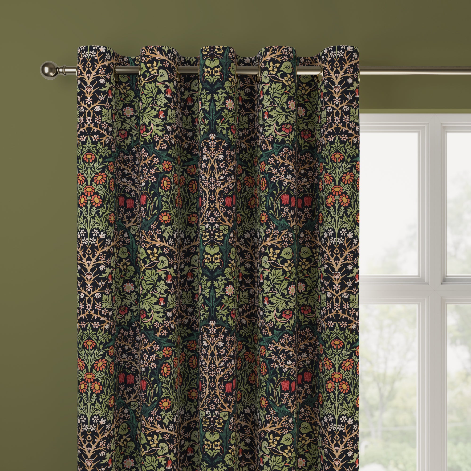 William Morris At Home Blackthorn Velvet Made to Measure Curtains Blackthorn Velvet Forest