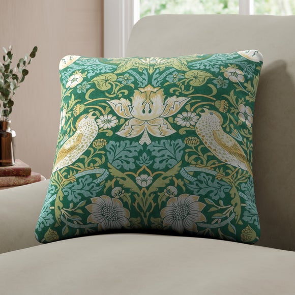 William Morris At Home Strawberry Thief Polyester Made To Order Cushion Cover