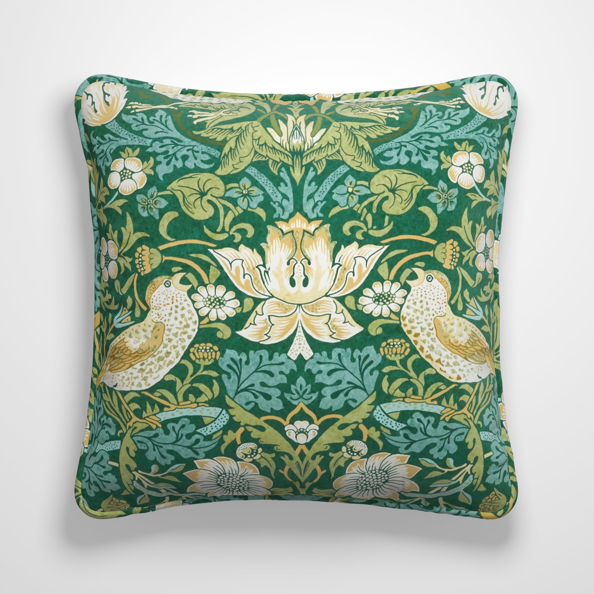 William Morris At Home Strawberry Thief Made To Order Cushion Cover Strawberry Thief Azure
