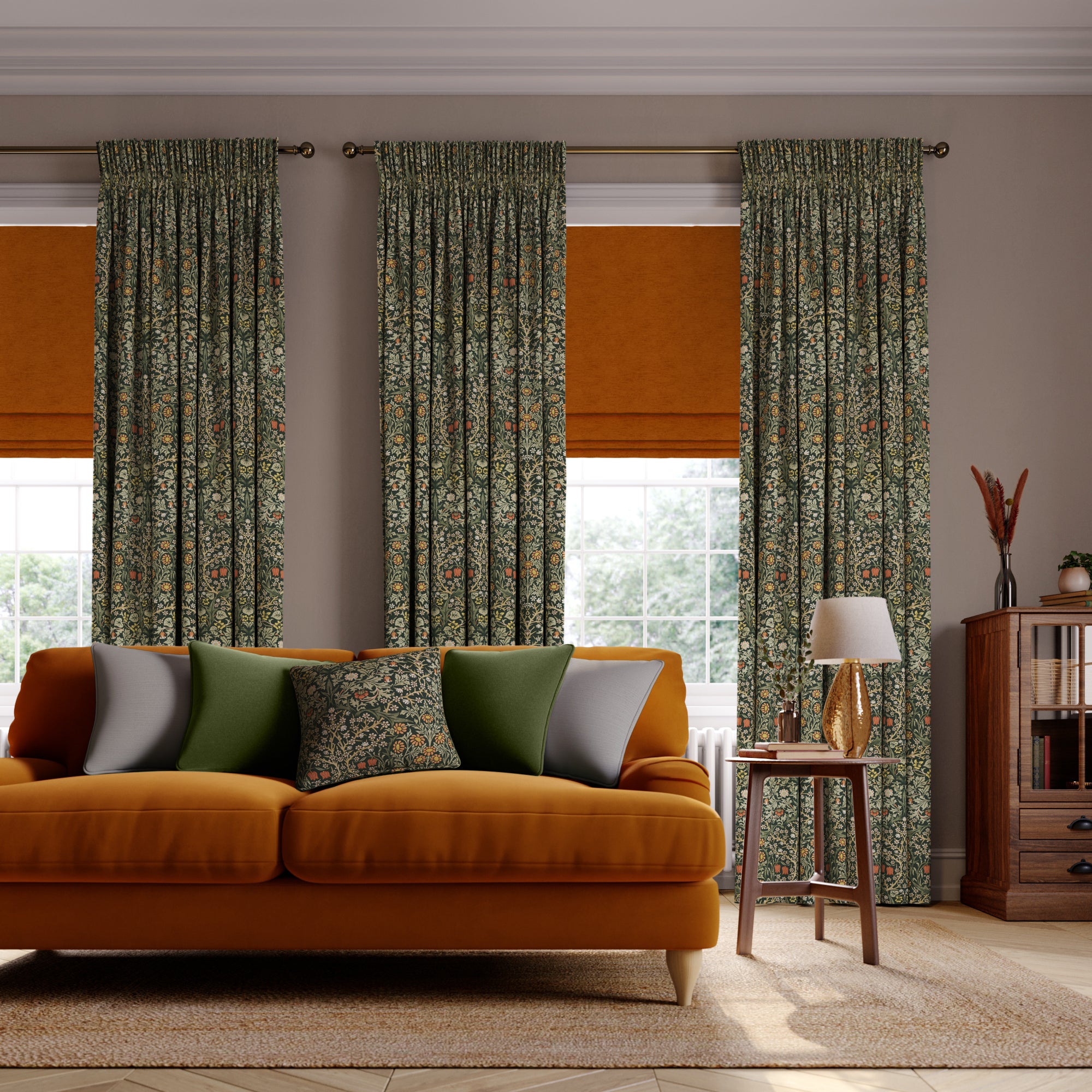 William Morris At Home Blackthorn Velvet Made to Measure Curtains Blackthorn Velvet Clay