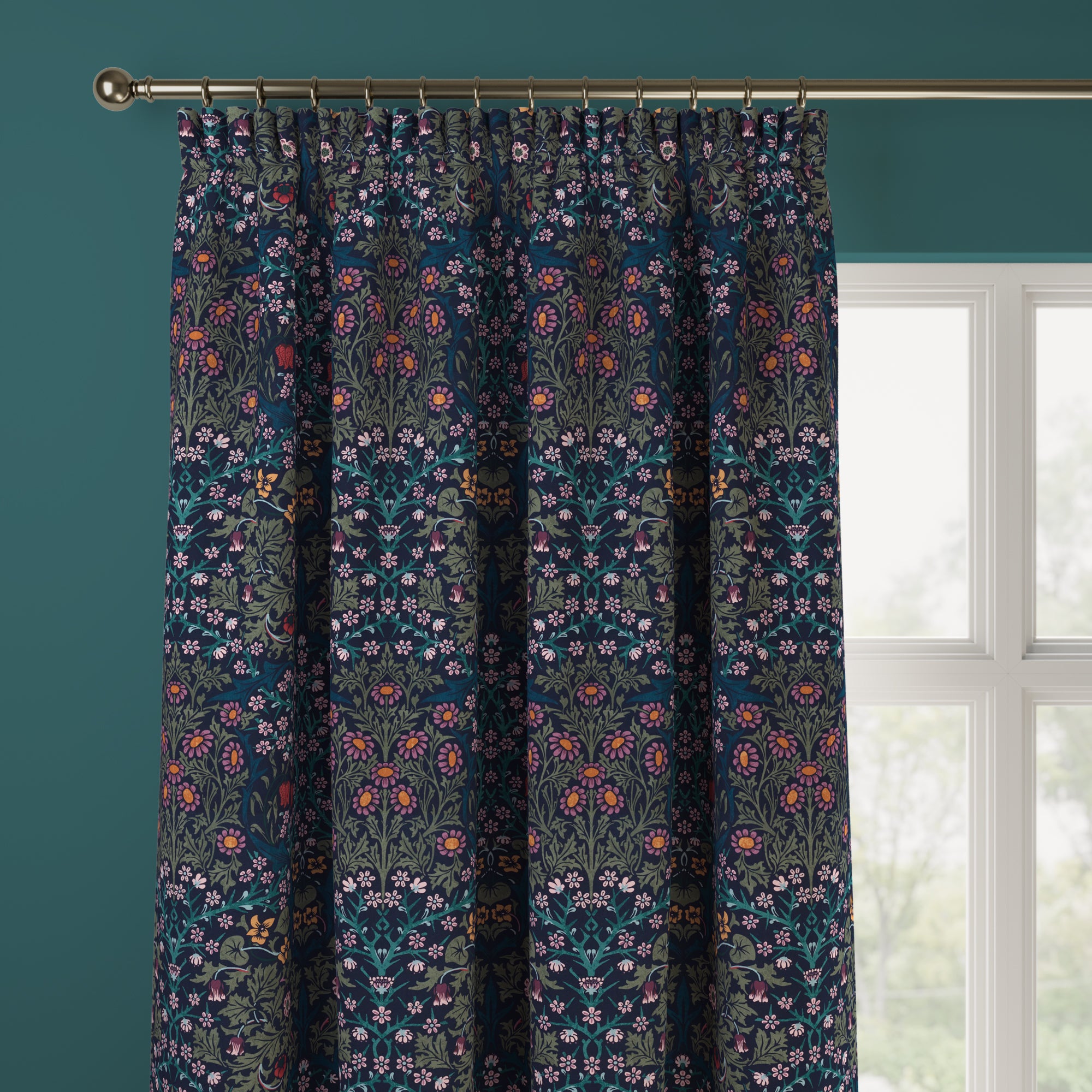 William Morris At Home Blackthorn Made to Measure Curtains Blackthorn Dewberry