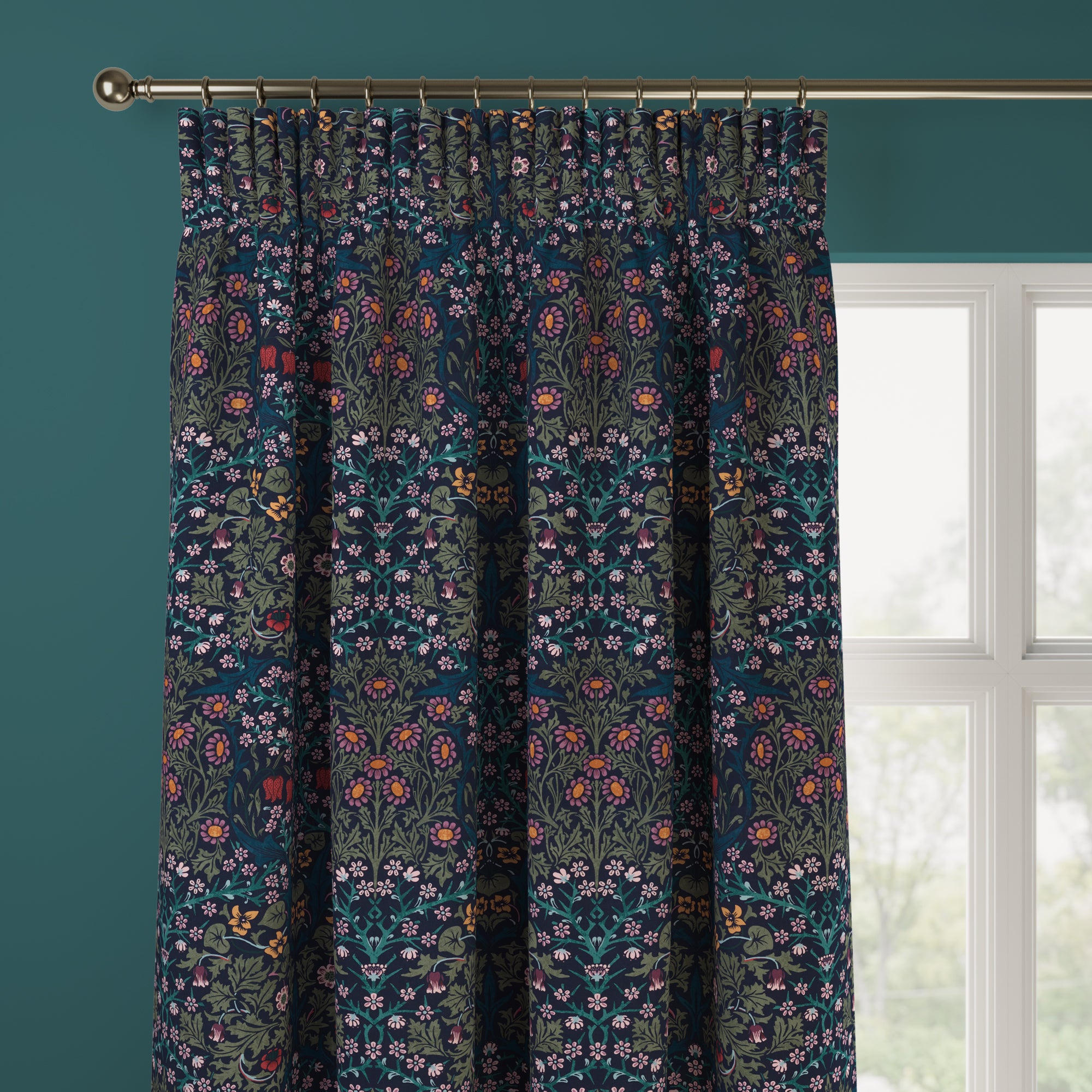 William Morris At Home Blackthorn Made to Measure Curtains Blackthorn Dewberry