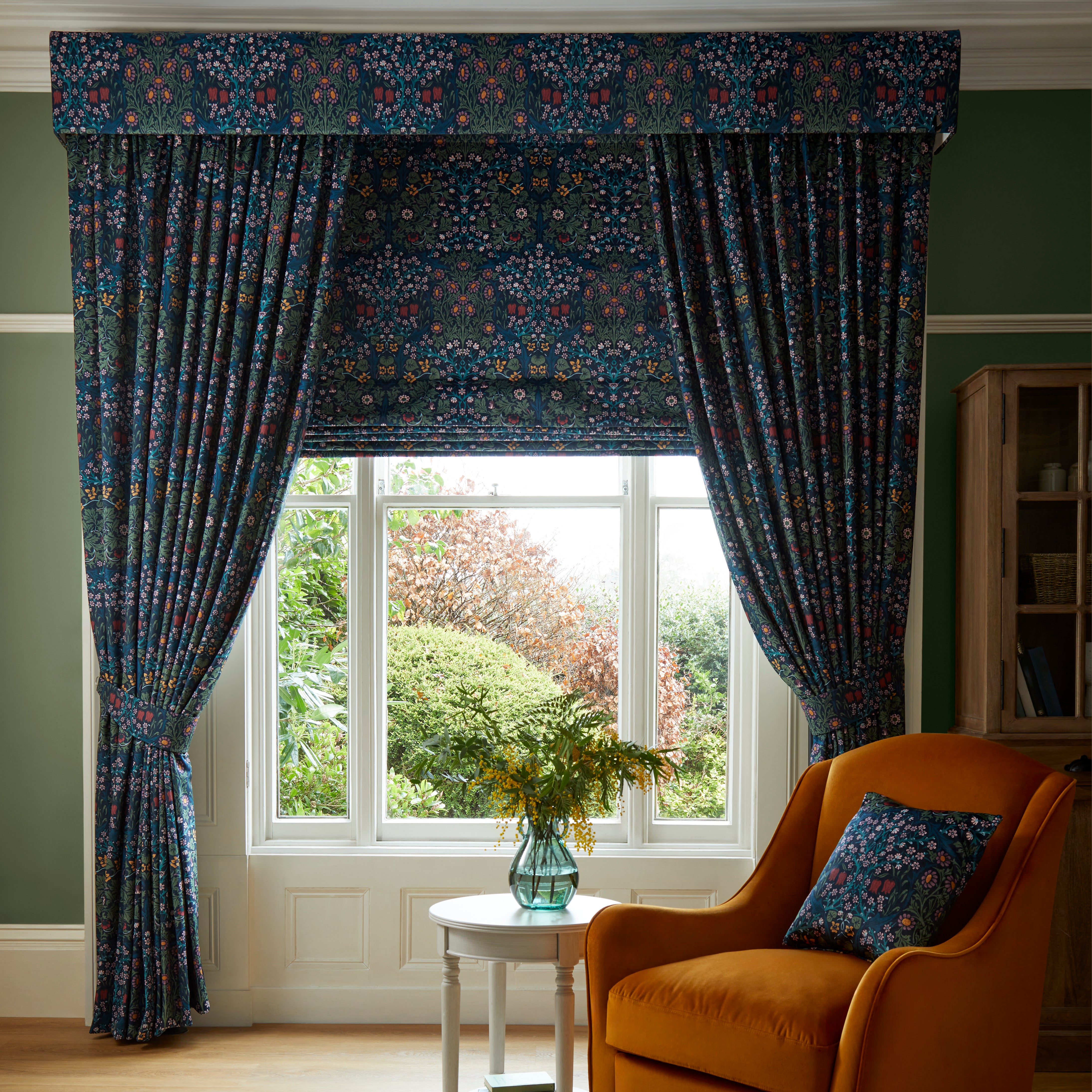 William Morris At Home Blackthorn Made to Measure Curtains Blackthorn Dewberry