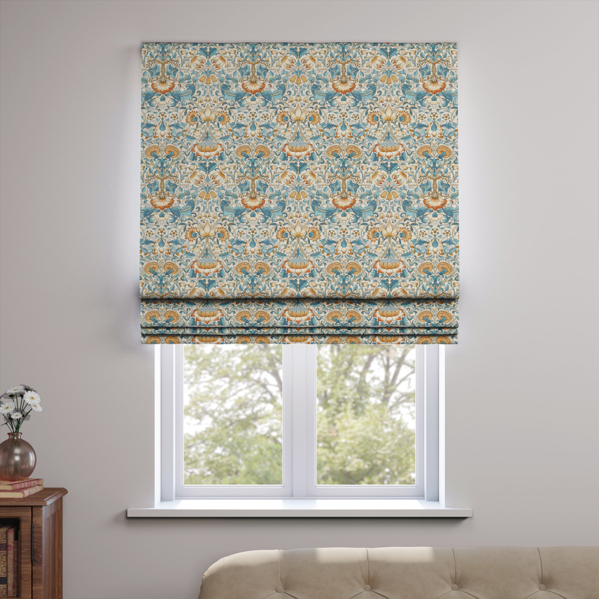 William Morris At Home Lodden Made To Measure Roman Blind Lodden Rust