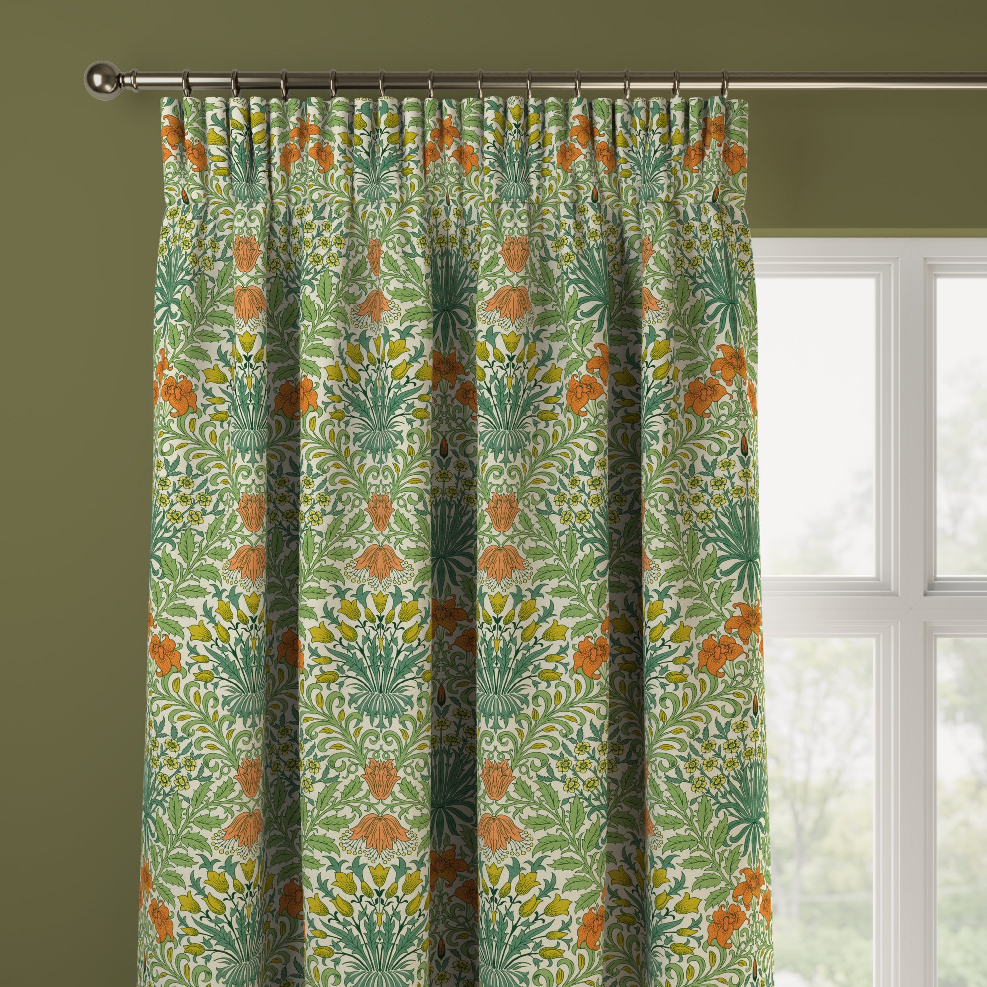 William Morris At Home Garden Made to Measure Curtains Garden Kiwi