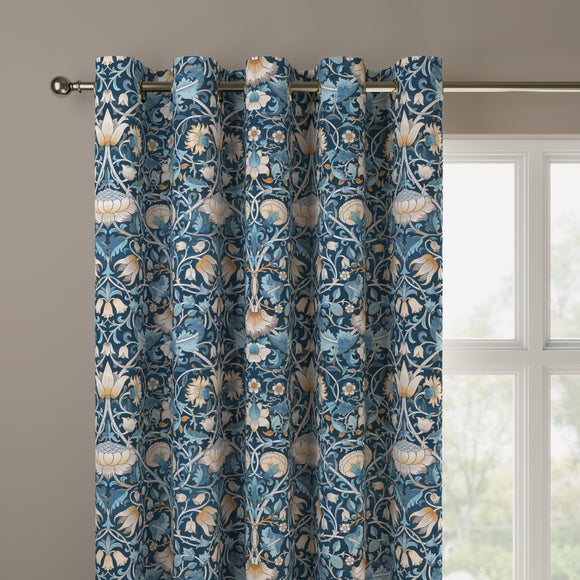 William Morris At Home Lodden Velvet Made to Measure Curtains Lodden Velvet Navy Blue