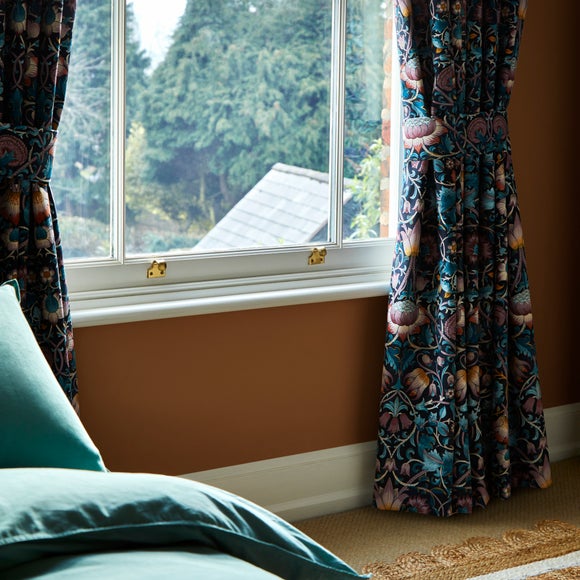 William Morris At Home Lodden Velvet Made to Measure Curtains Lodden Velvet Navy Blue