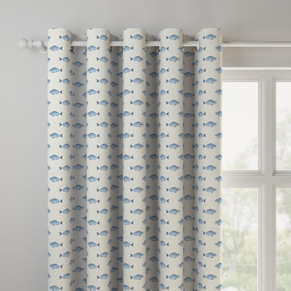 Pesce Made to Measure Curtains Pesce Blue