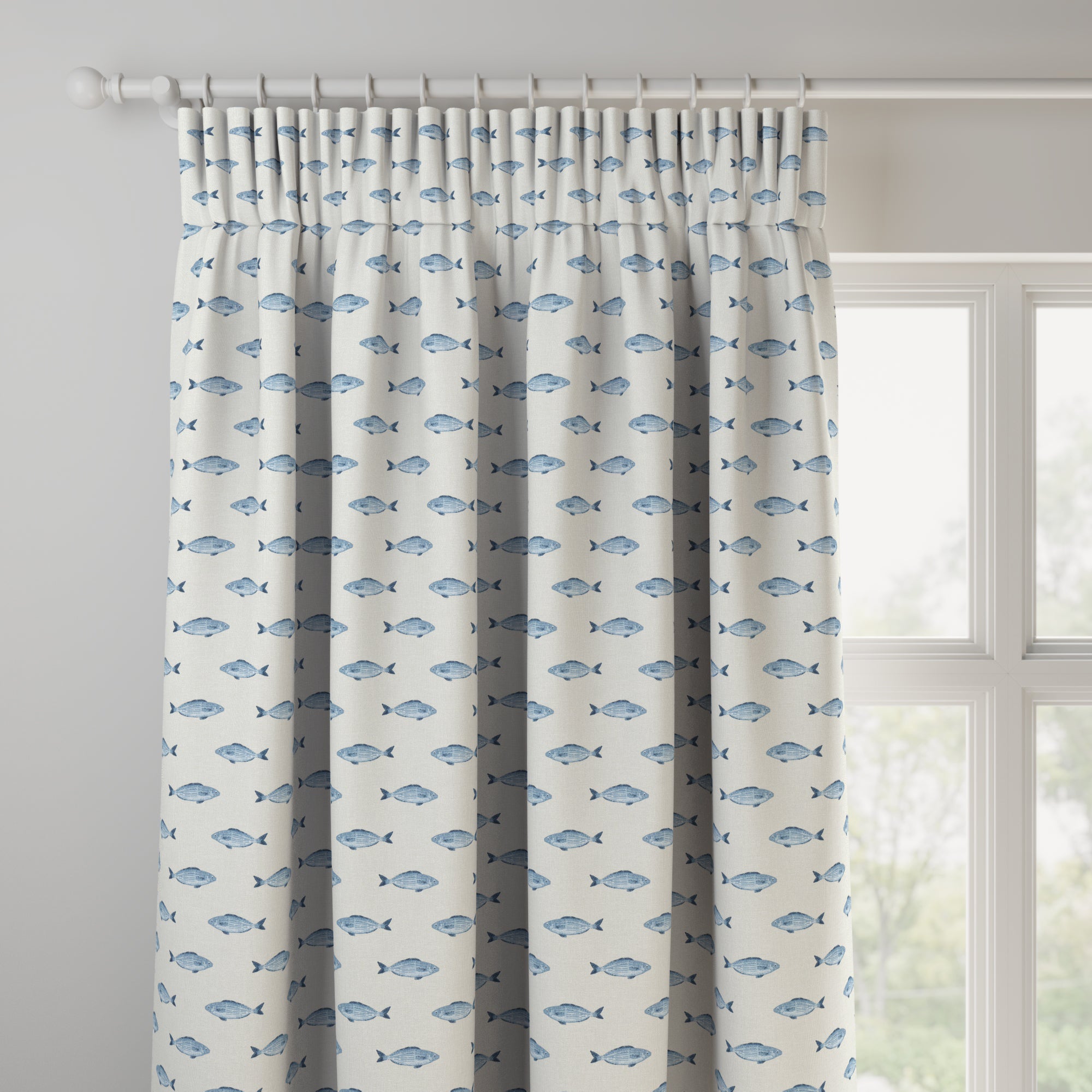 Pesce Made to Measure Curtains Pesce Blue