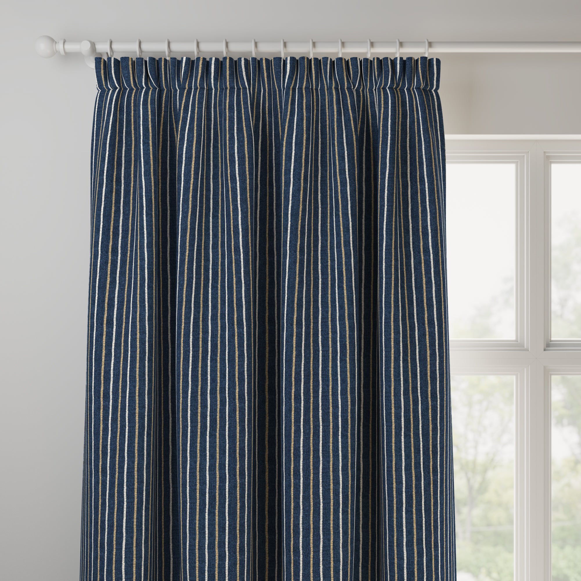 Cromer Stripe Made to Measure Curtains Cromer Stripe Indigo
