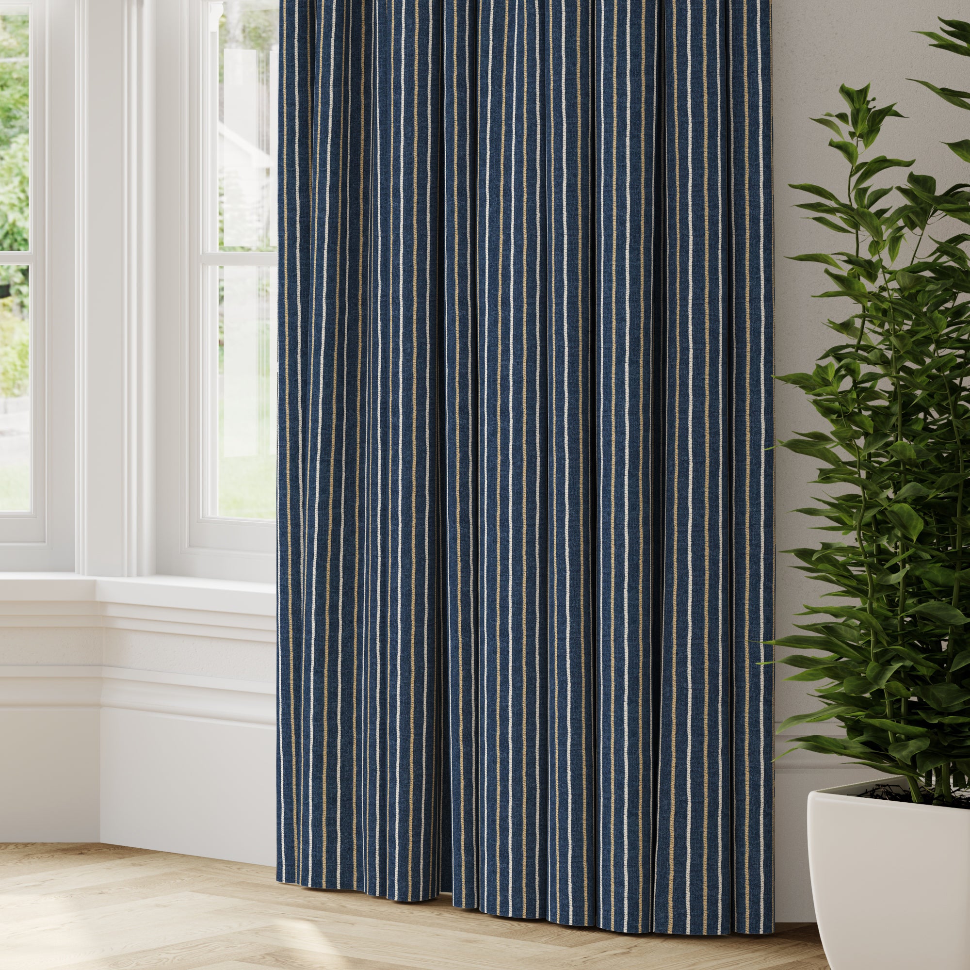 Cromer Stripe Made to Measure Curtains Cromer Stripe Indigo