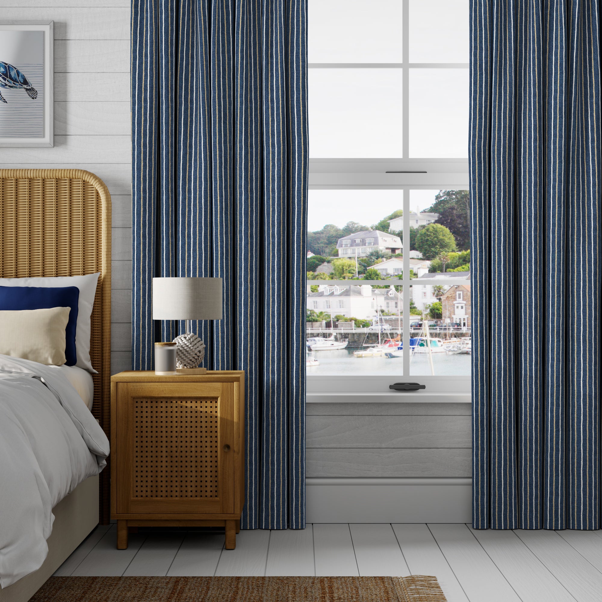 Cromer Stripe Made to Measure Curtains Cromer Stripe Indigo