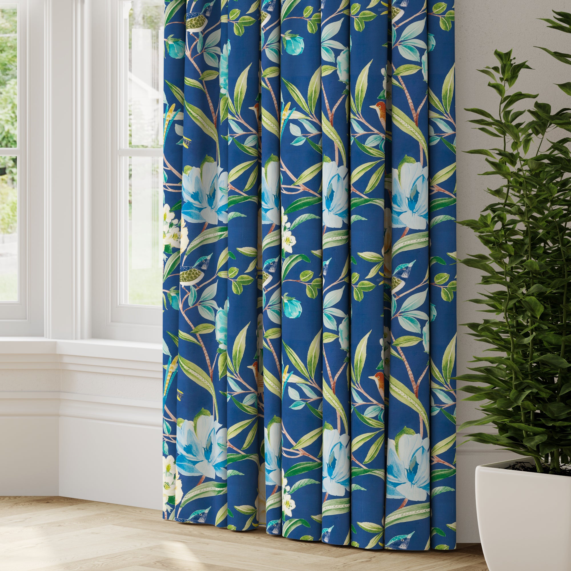 Shangri Made to Measure Curtains Shangri La Navy