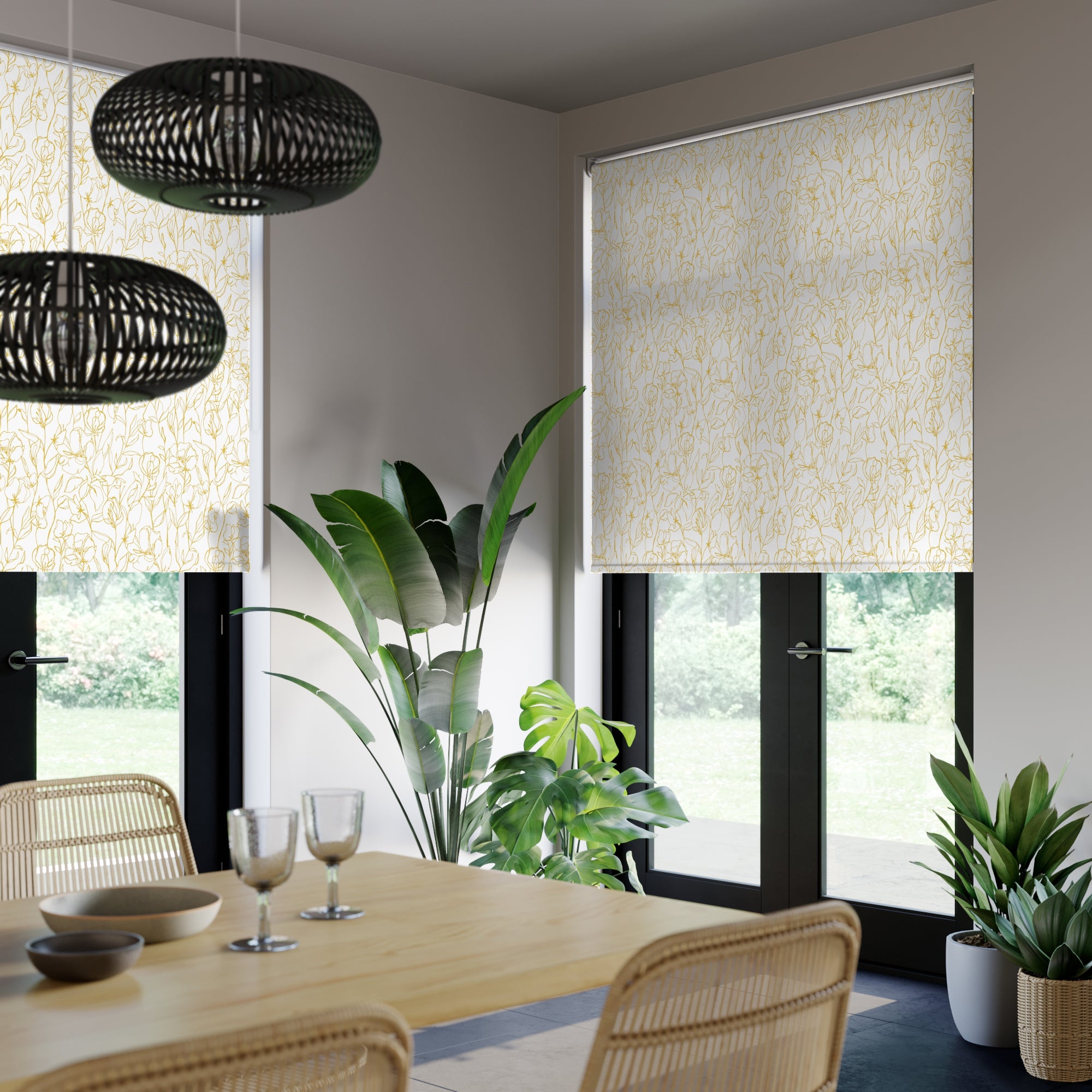 Sweet Pea Flame Retardant Daylight Made to Measure Roller Blind Sweet Pea Ochre