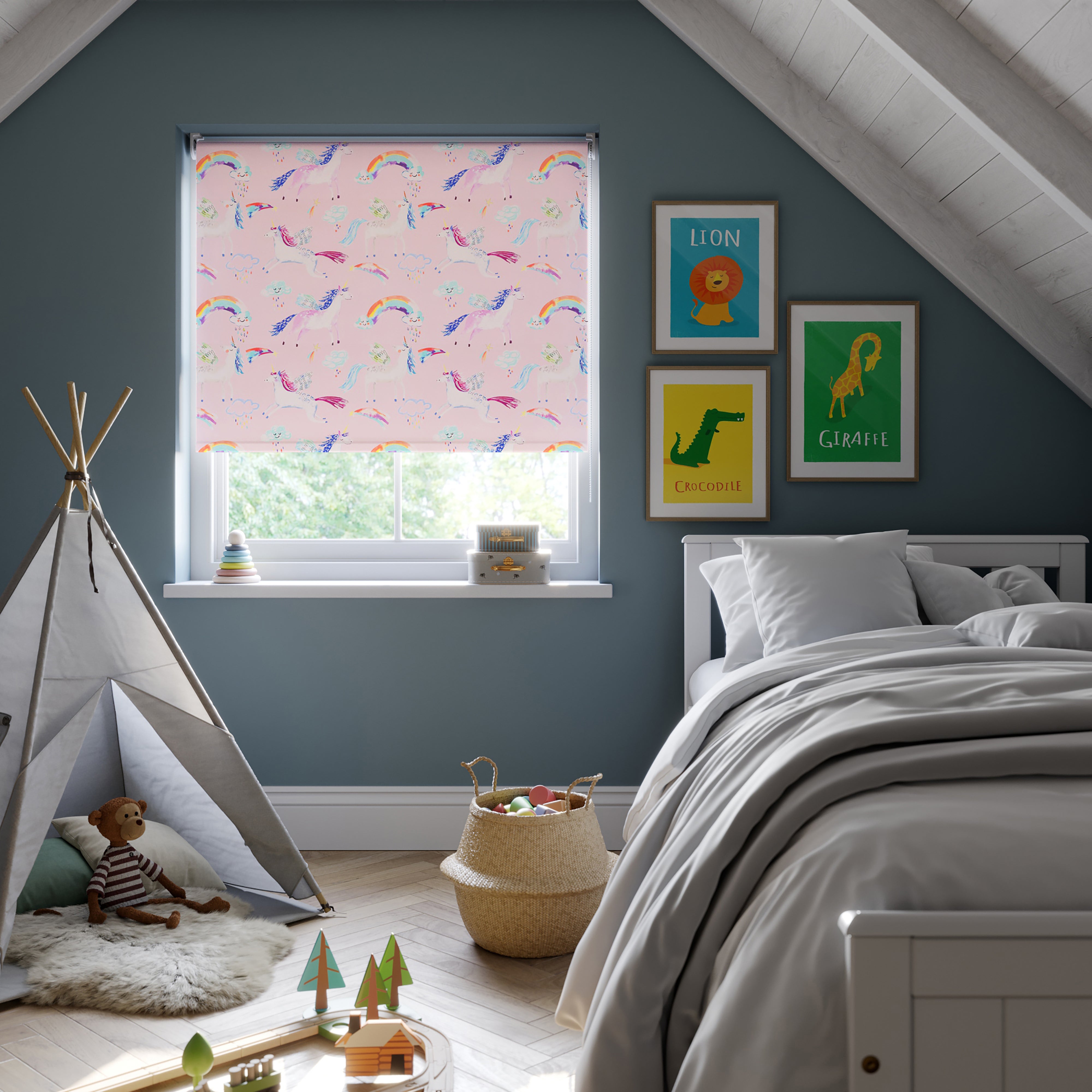 Unicorn Pink Blackout Made to Measure Roller Blind Pink