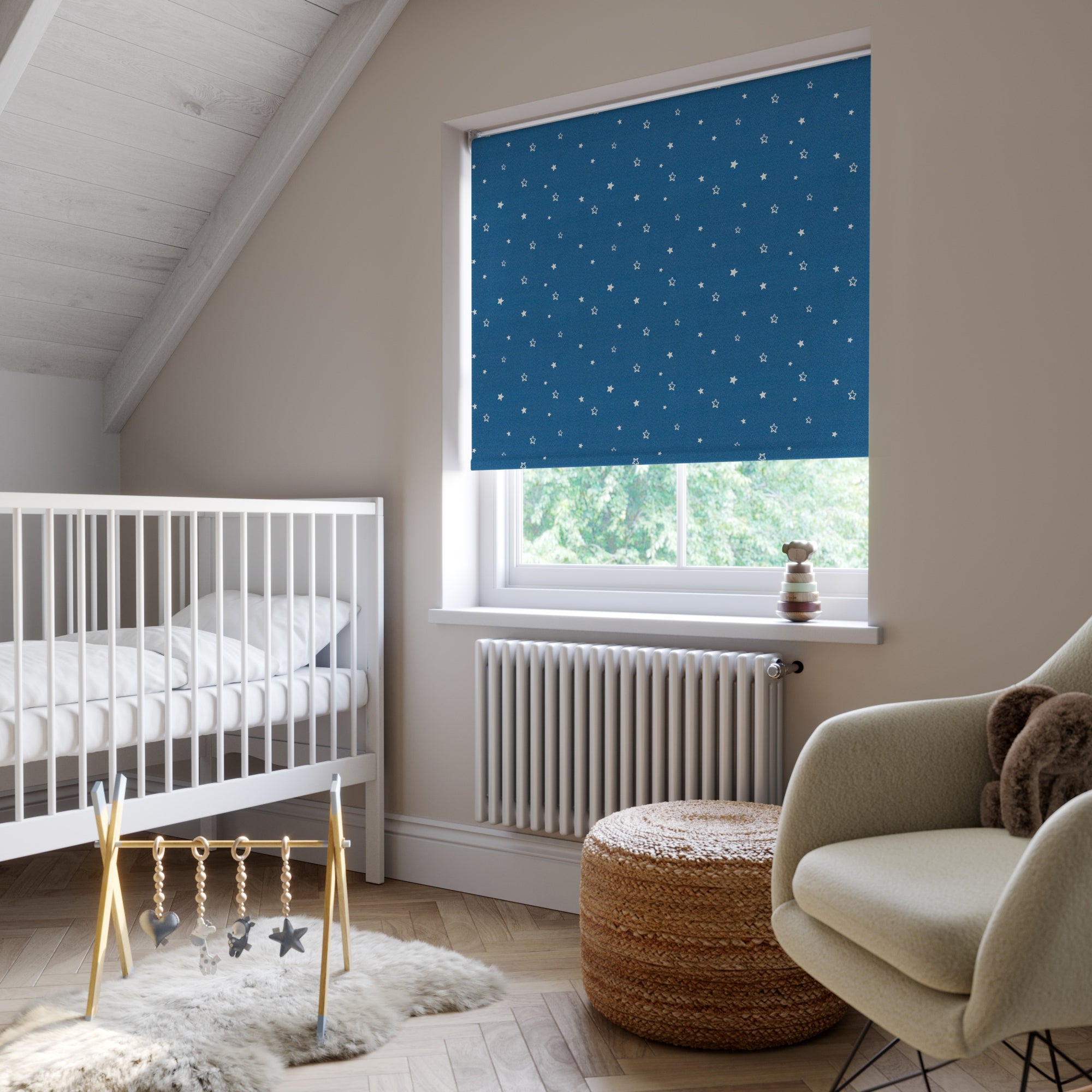 Starry Night Blackout Made to Measure Roller Blind Starry Nights Blue