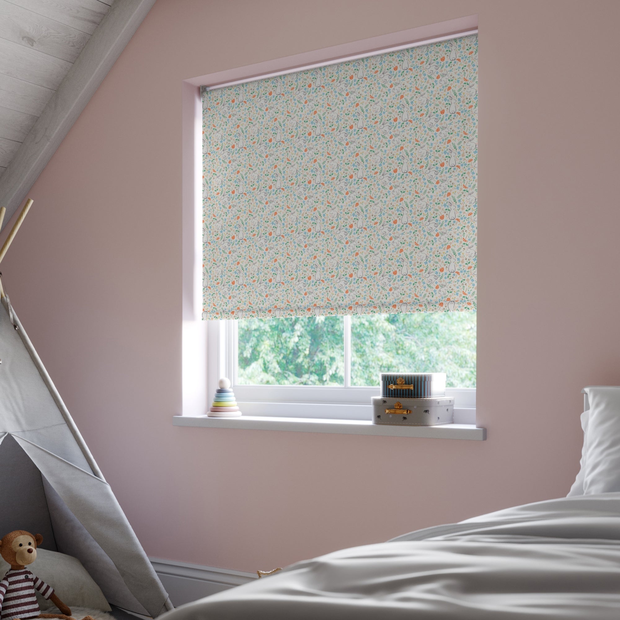 Peek-a-Boo Bunnies Blackout Made to Measure Roller Blinds Peekaboo Bunnies Autumn